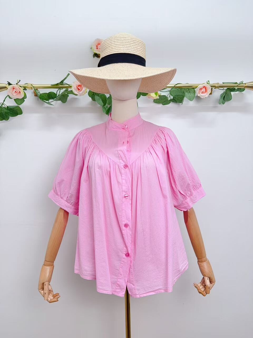 Wholesaler Saison du vent - Blouse buttoned short sleeve