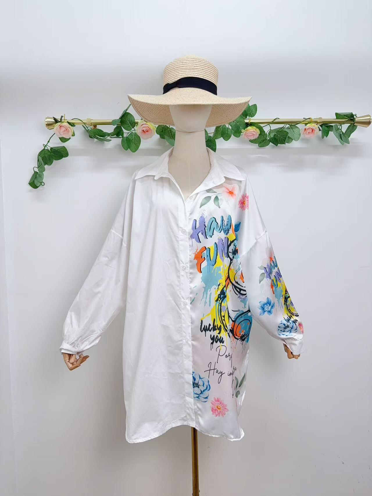 Wholesaler Saison du vent - Bi material shirt. half print