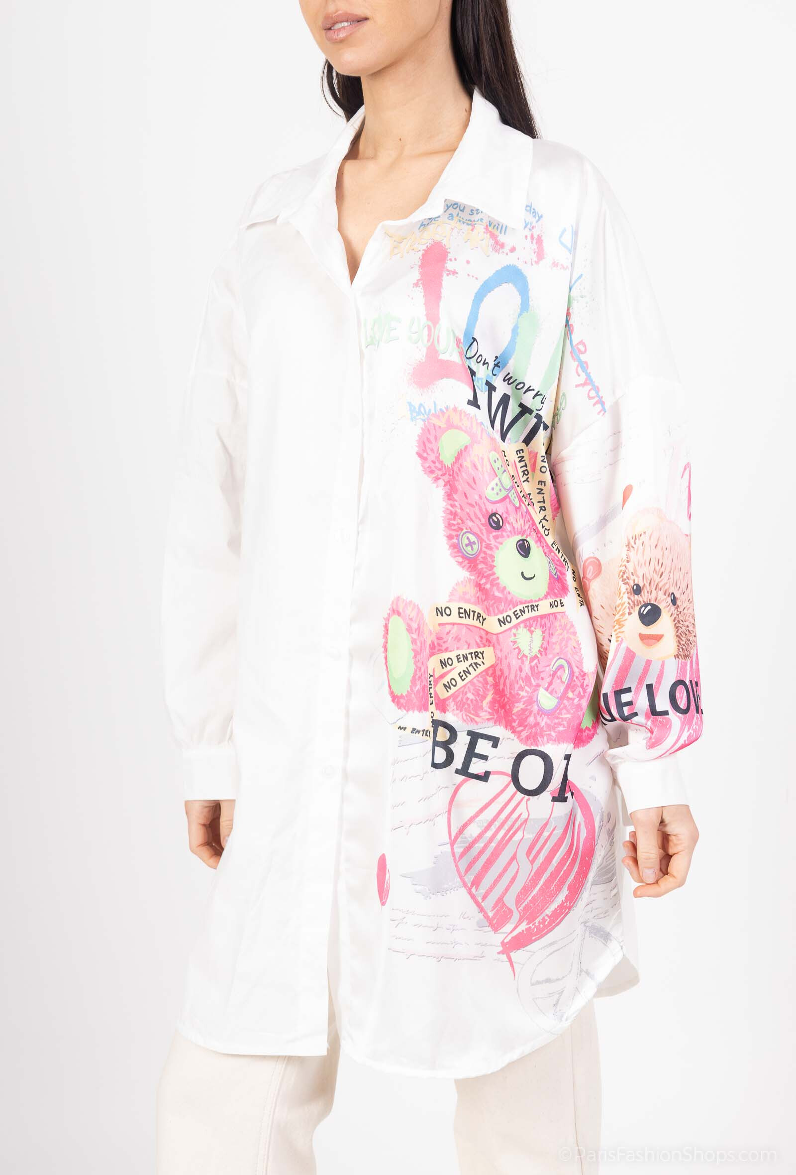 Wholesaler Saison du vent - Bi material shirt. half print