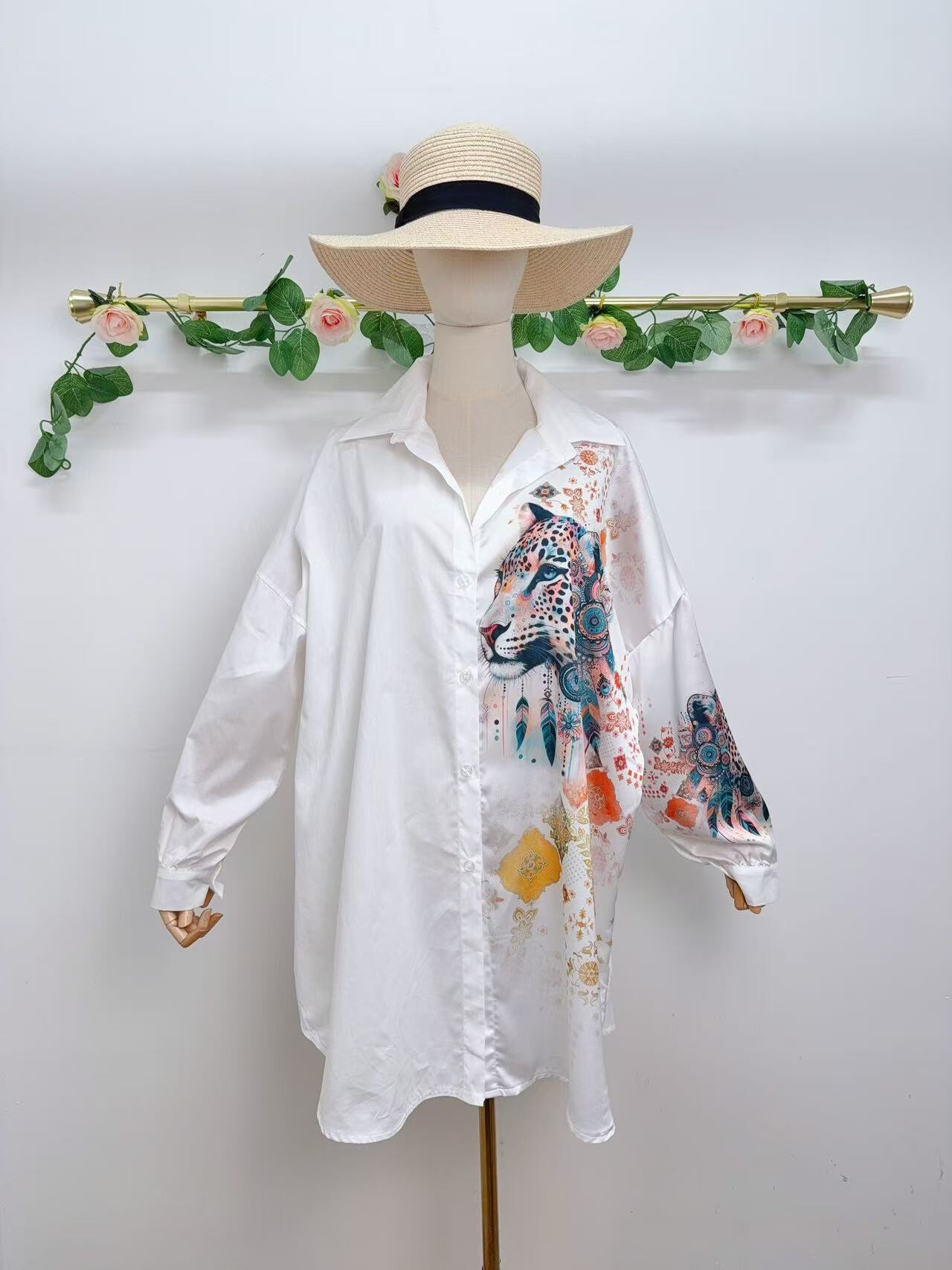 Wholesaler Saison du vent - Bi material shirt. half print