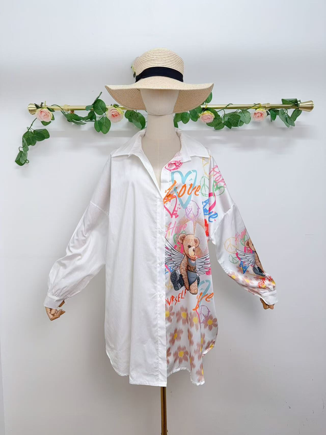 Wholesaler Saison du vent - Bi material shirt. half print