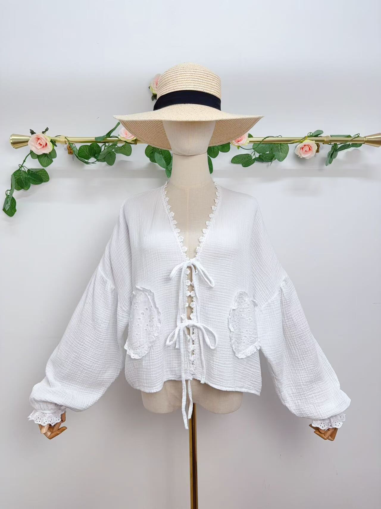 Wholesaler Saison du vent - Long sleeve cotton gauze vest
