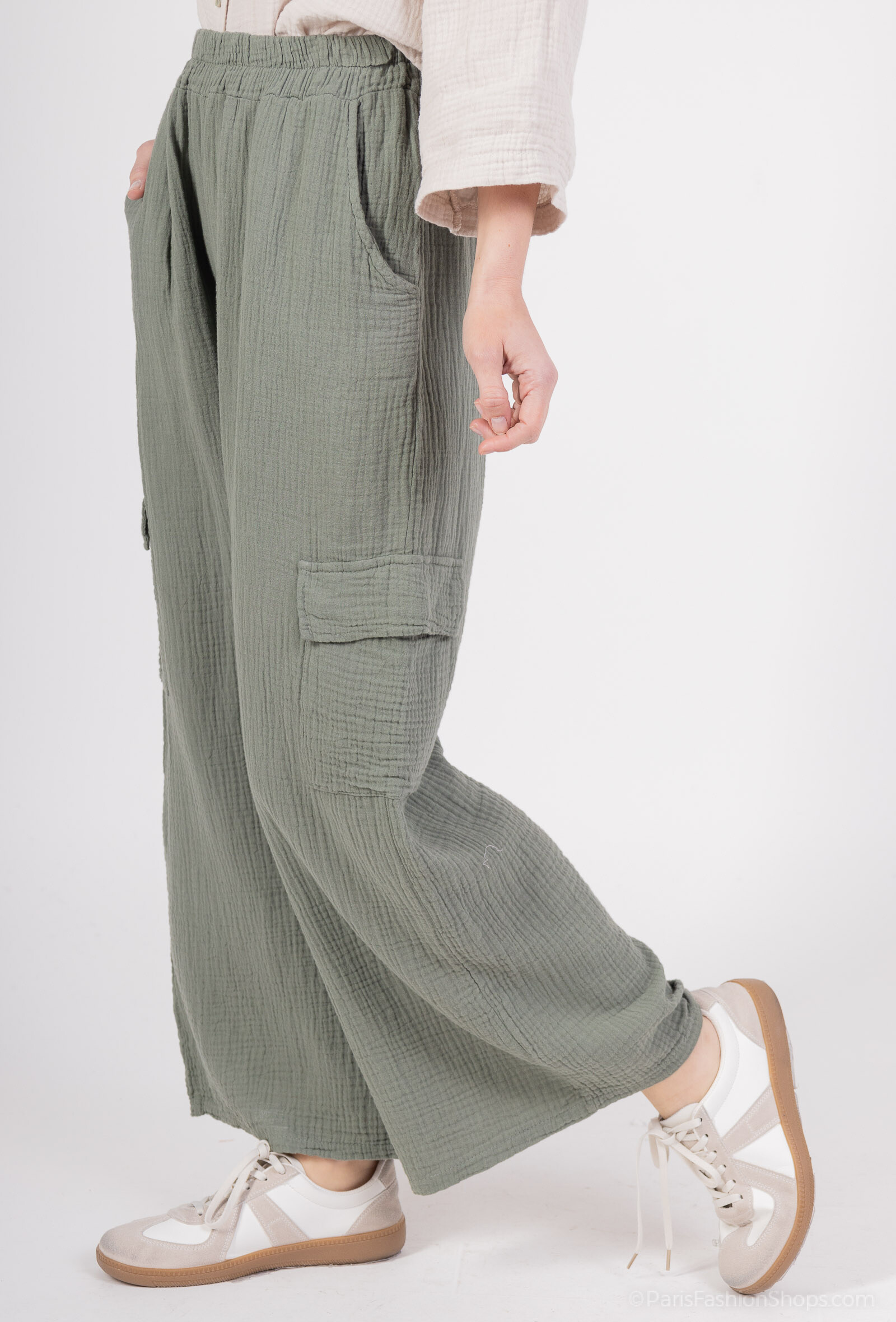 Wholesaler Saison du vent - Cargo pants in cotton gauze