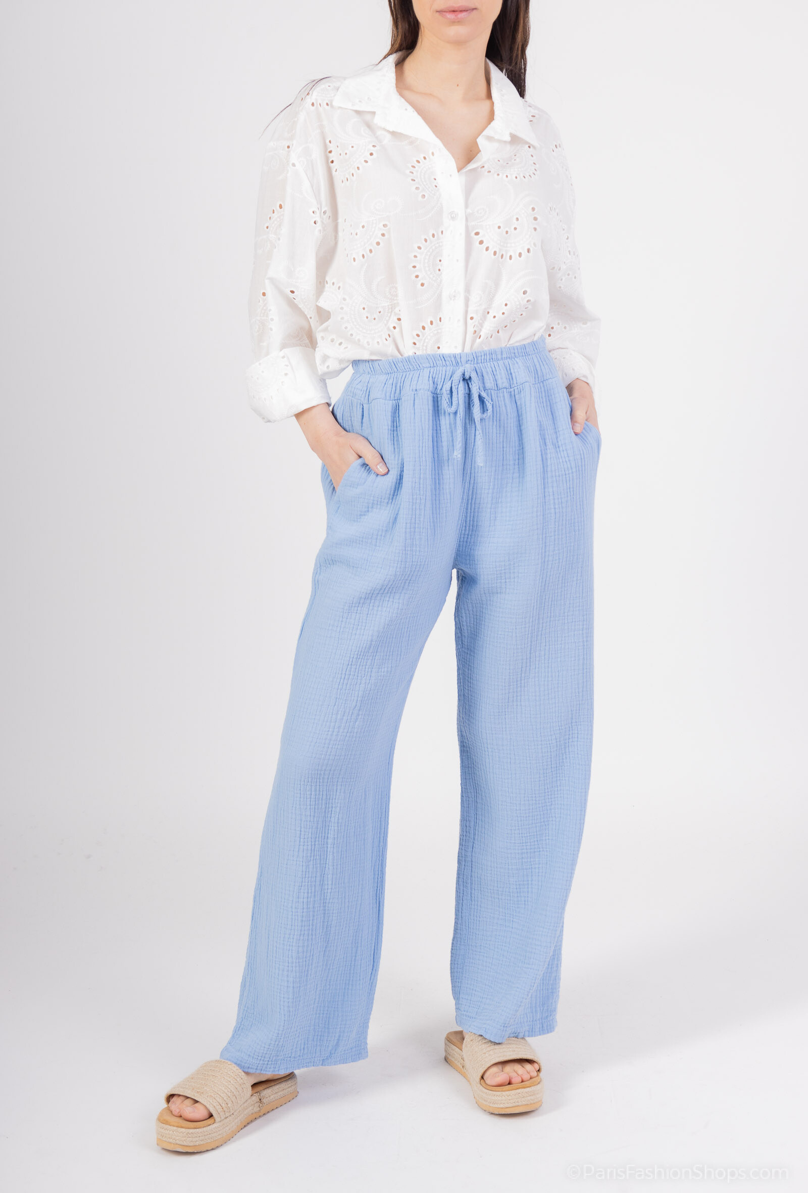 Wholesaler Saison du vent - United pants in cotton gauze