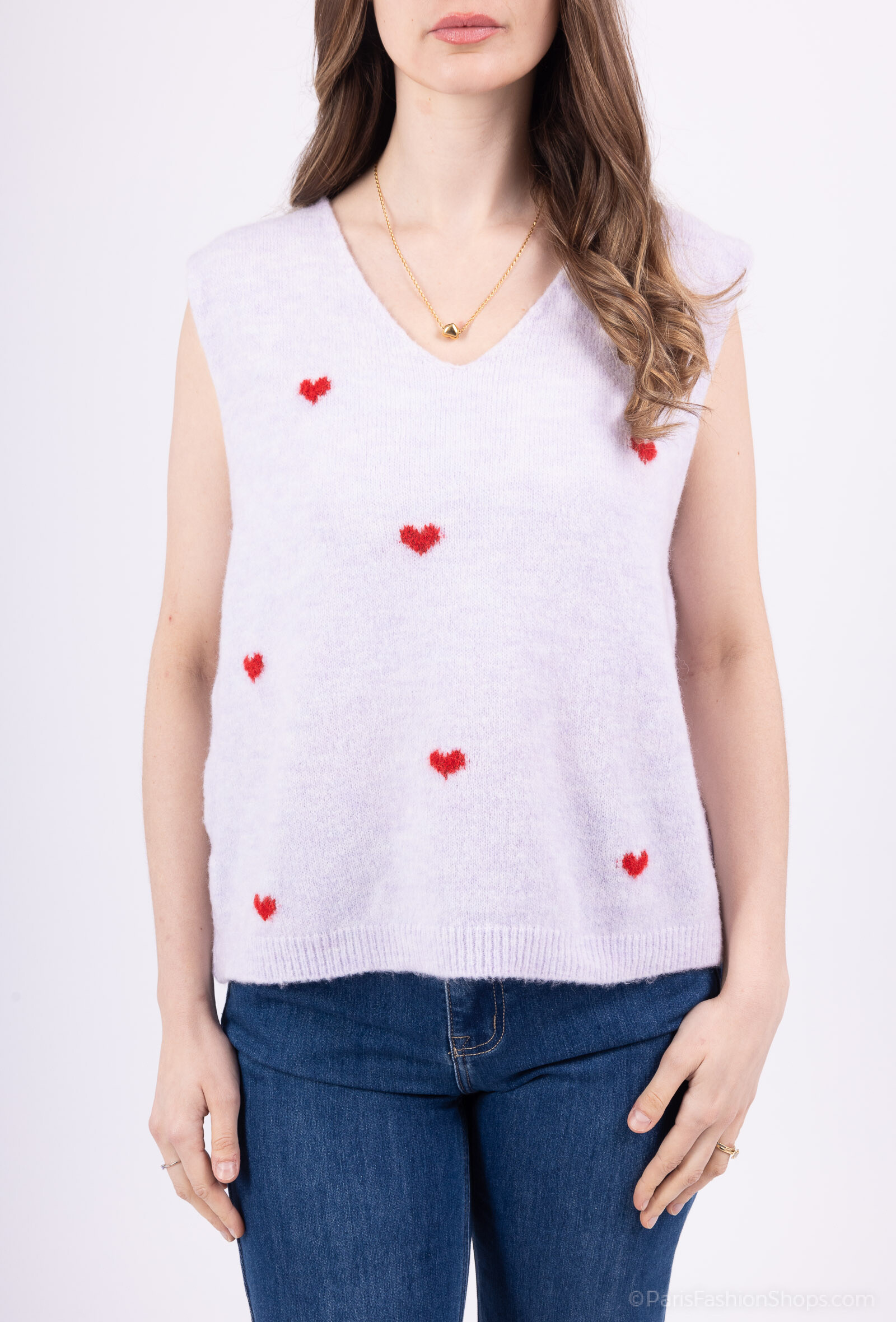 Wholesaler Saison du vent - Heart -Matded Sleeveless Pull