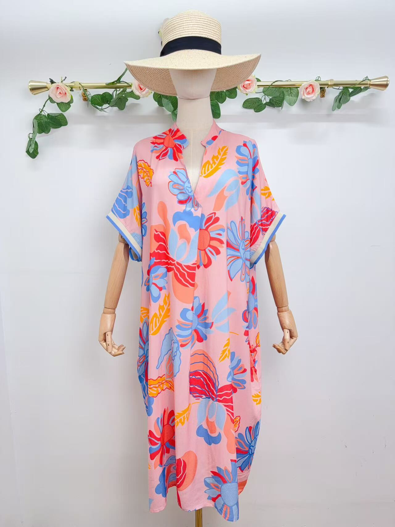Wholesaler Saison du vent - Short sleeve print dress with pocket
