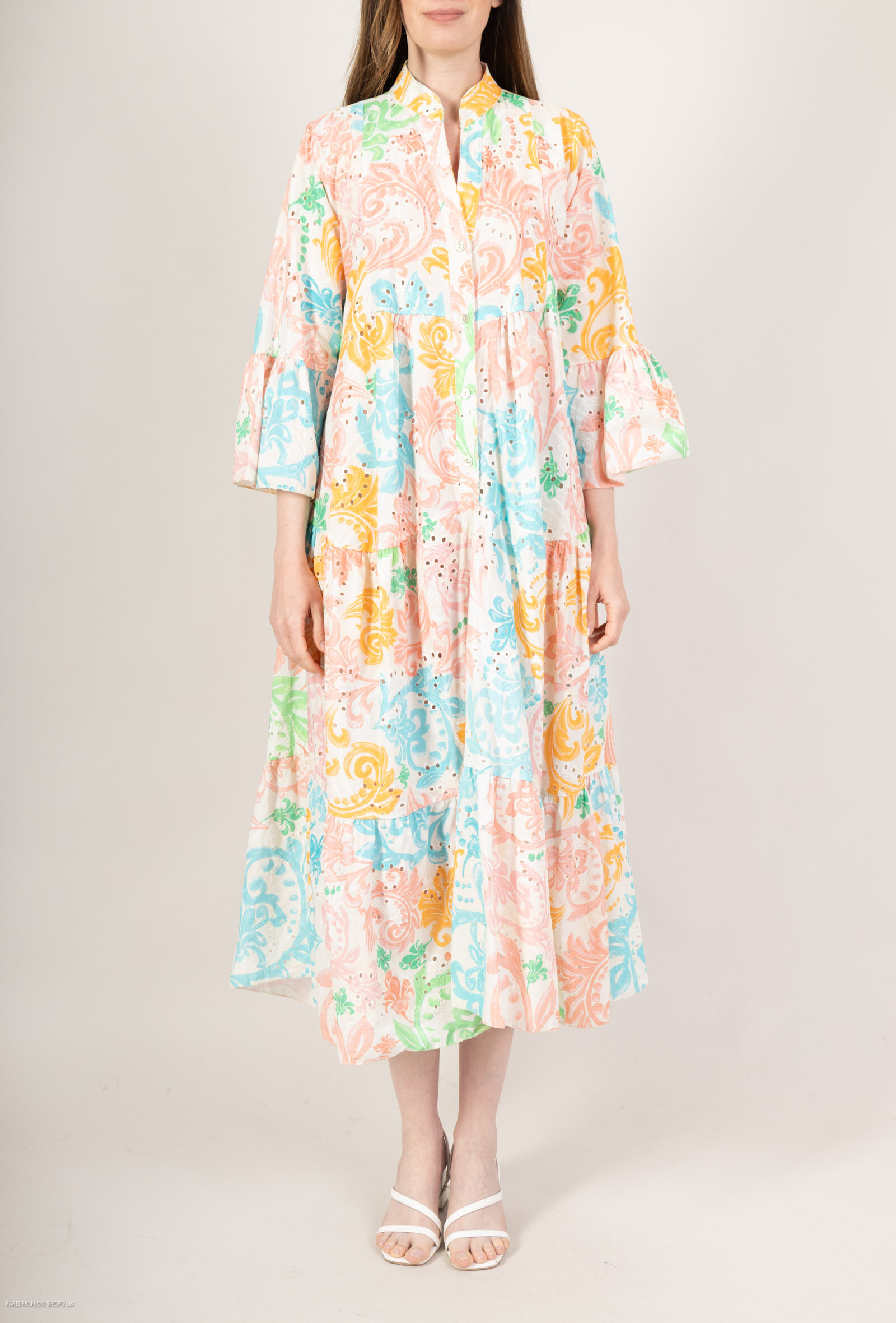Wholesaler Saison du vent - LONG DRESS GRODERY ENGINE AND PRINTS