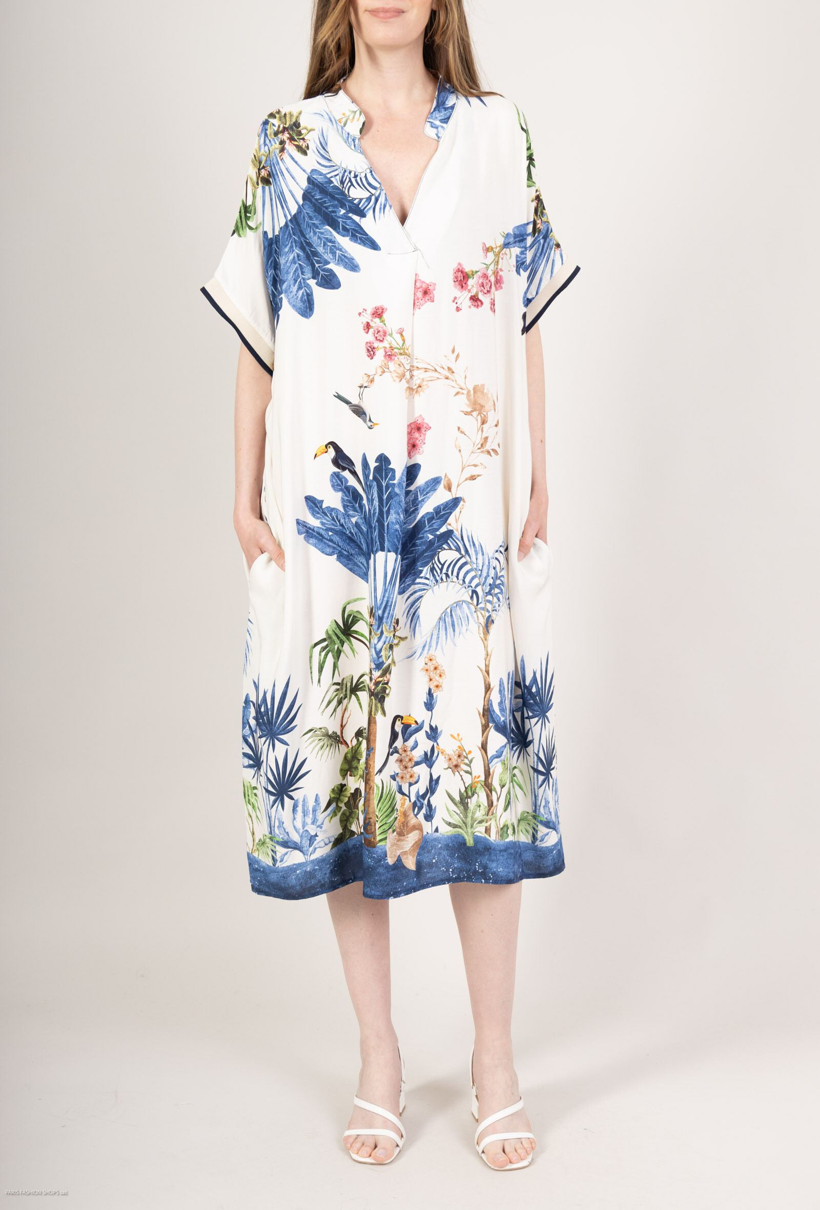 Wholesaler Saison du vent - Short sleeve print dress with pocket