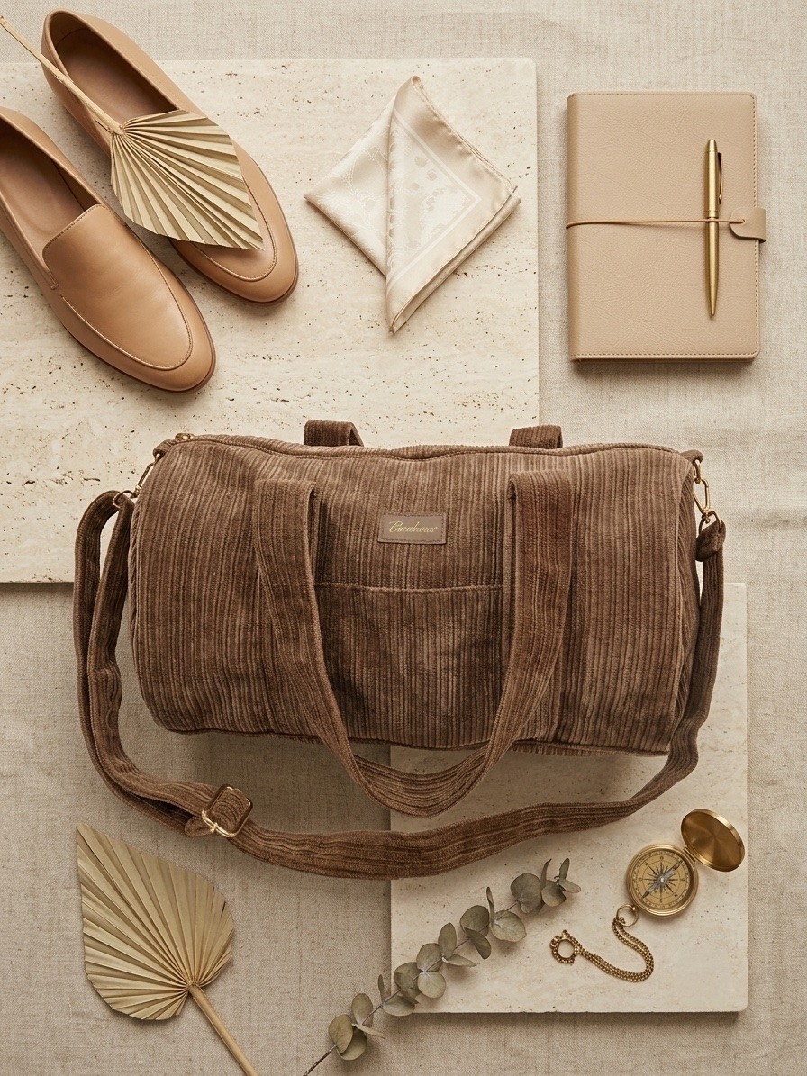 Grossista Sandy Paris - Beauty case in cotone stampato con cerniera