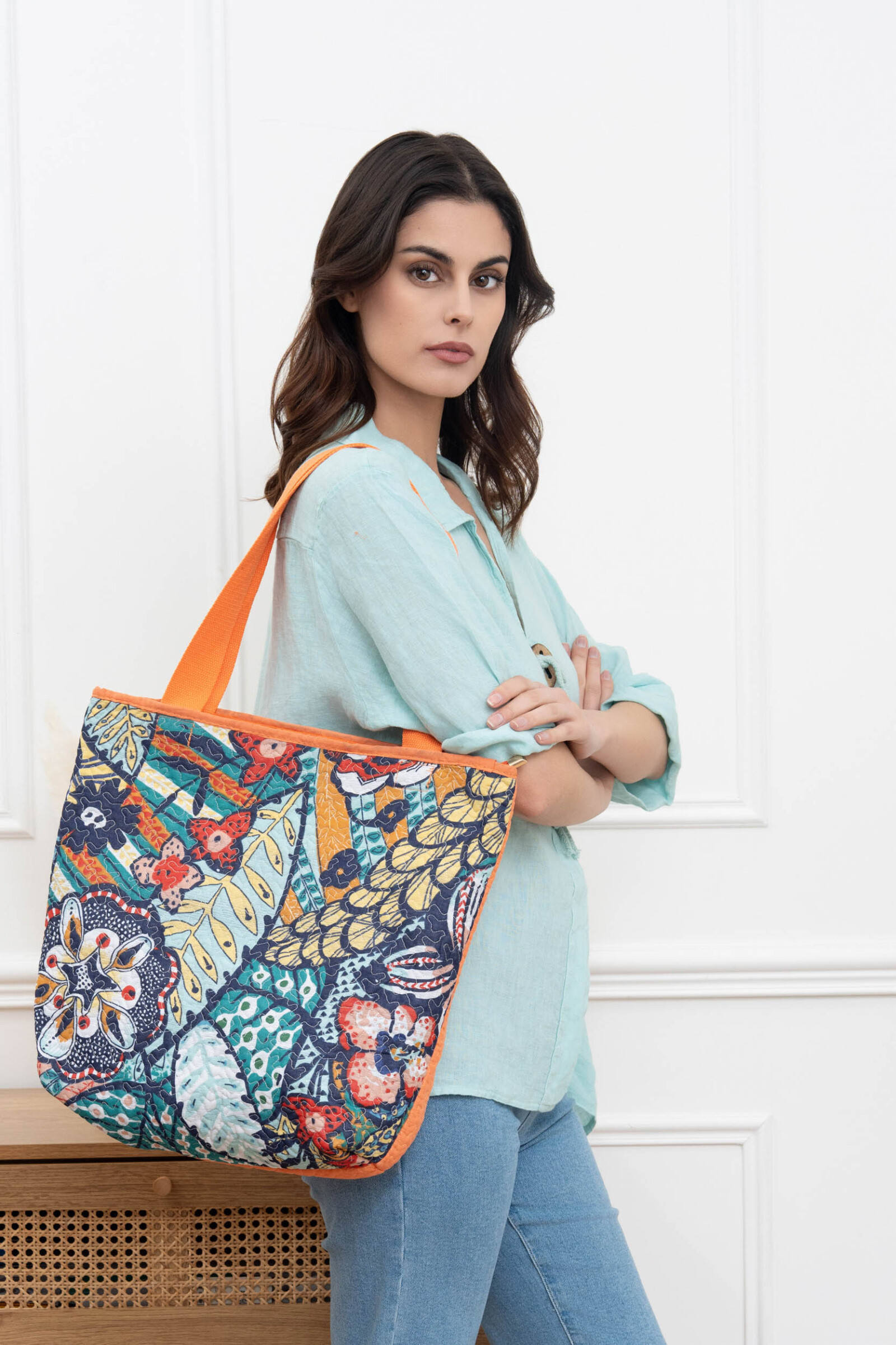 Wholesaler Sandy Paris - Printed cotton sabas bag