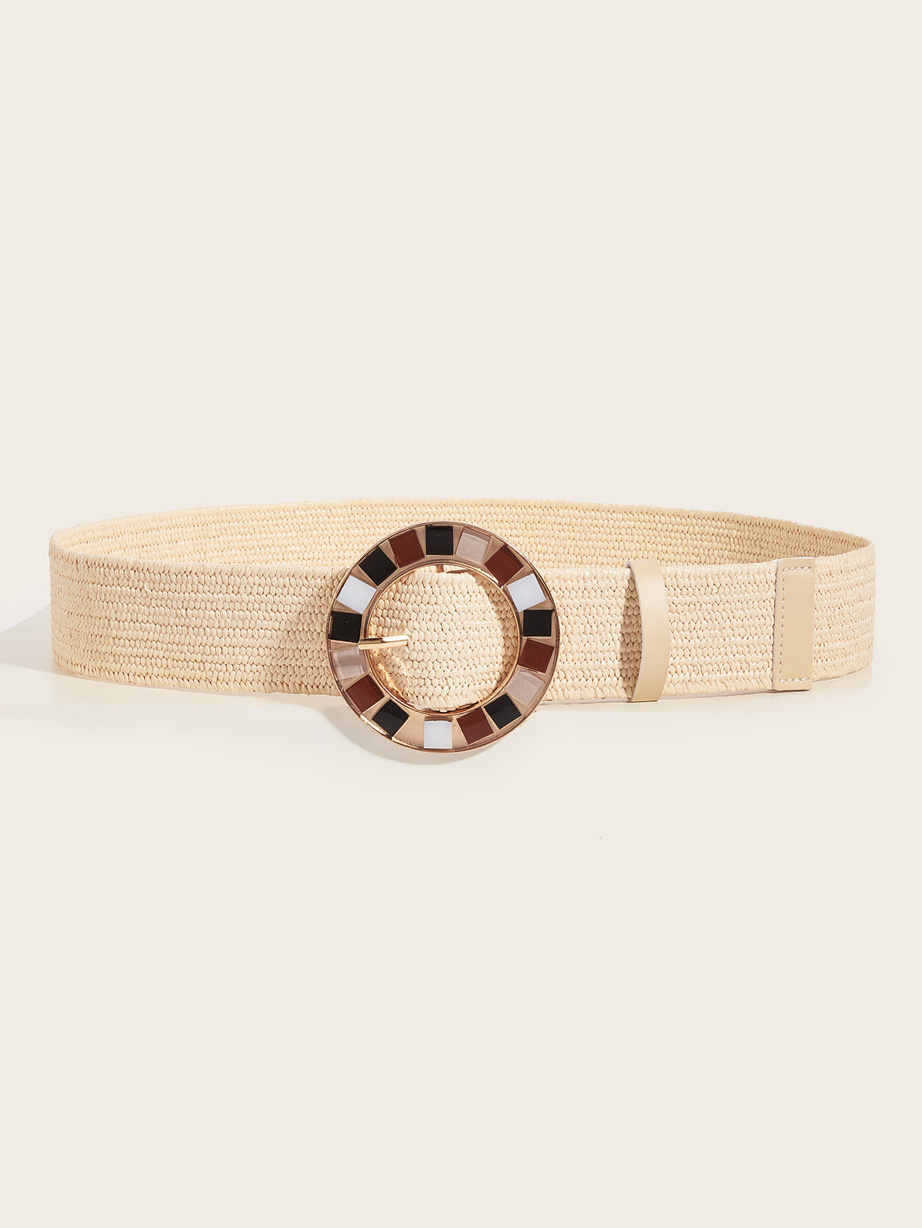 Wholesaler Sandy Paris - Elastic raffia belt with round buckle