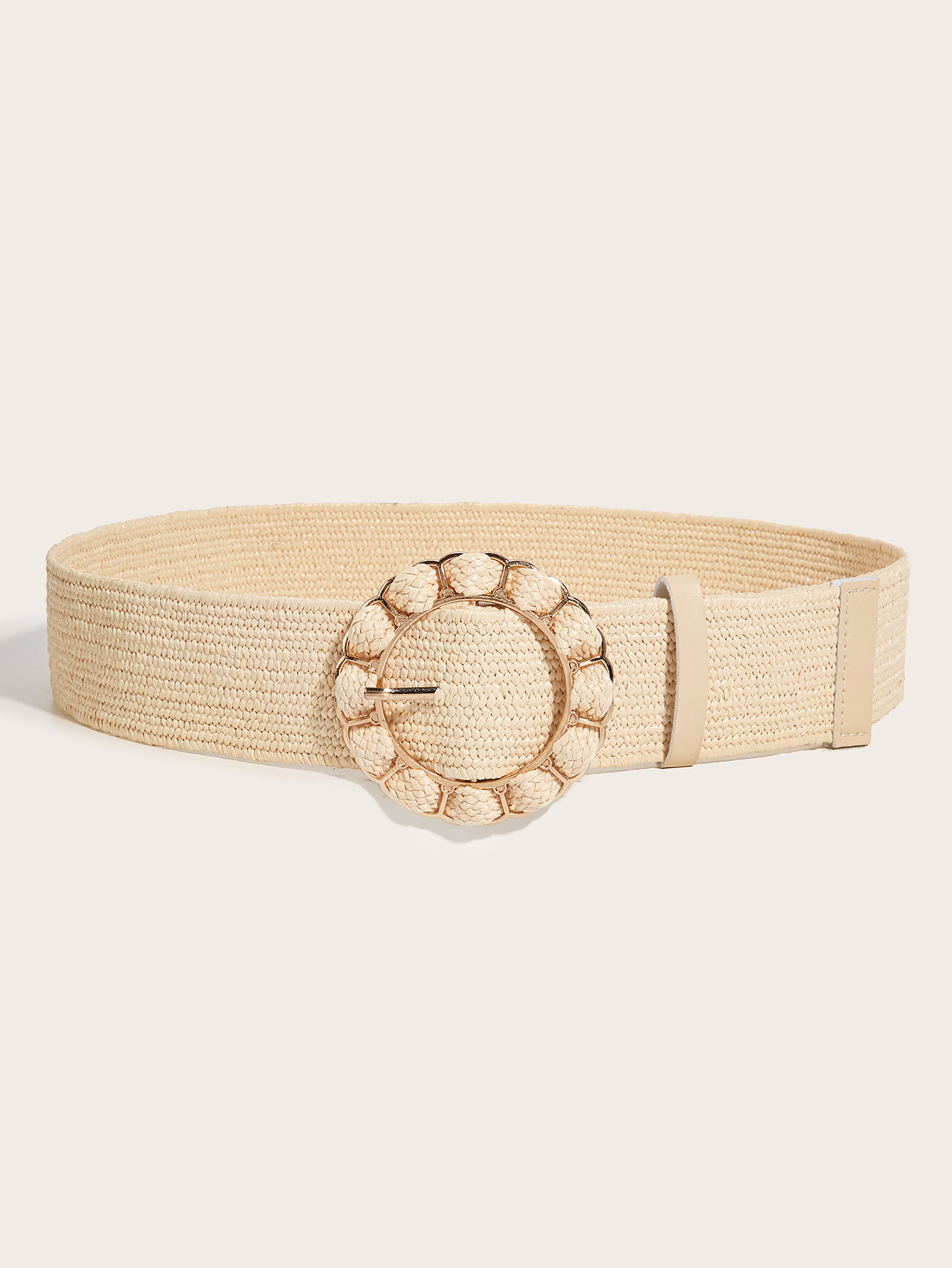 Wholesaler Sandy Paris - Elastic raffia belt with round buckle