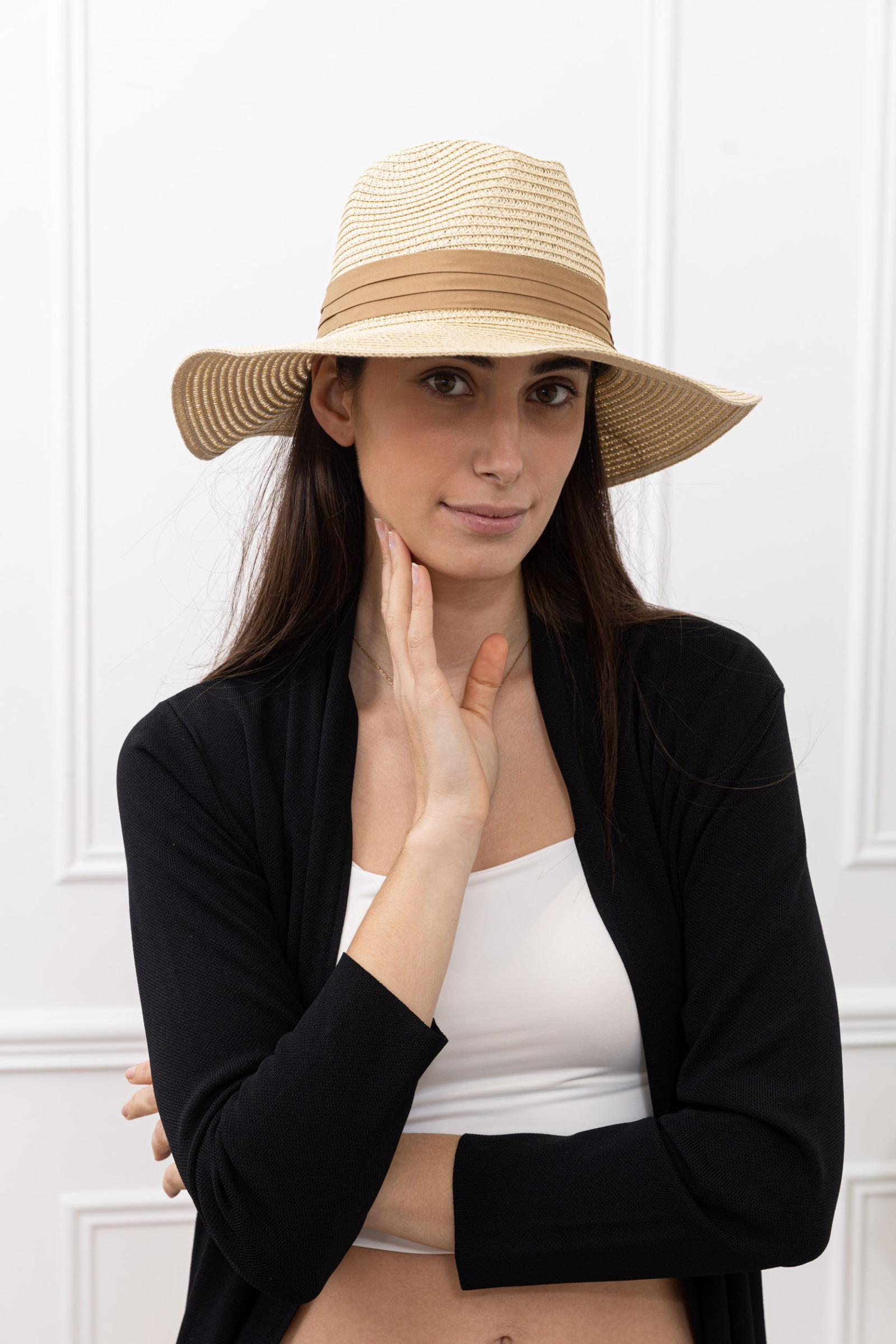 Grossista Sandy Paris - Cappello di paglia con fiocco a righe