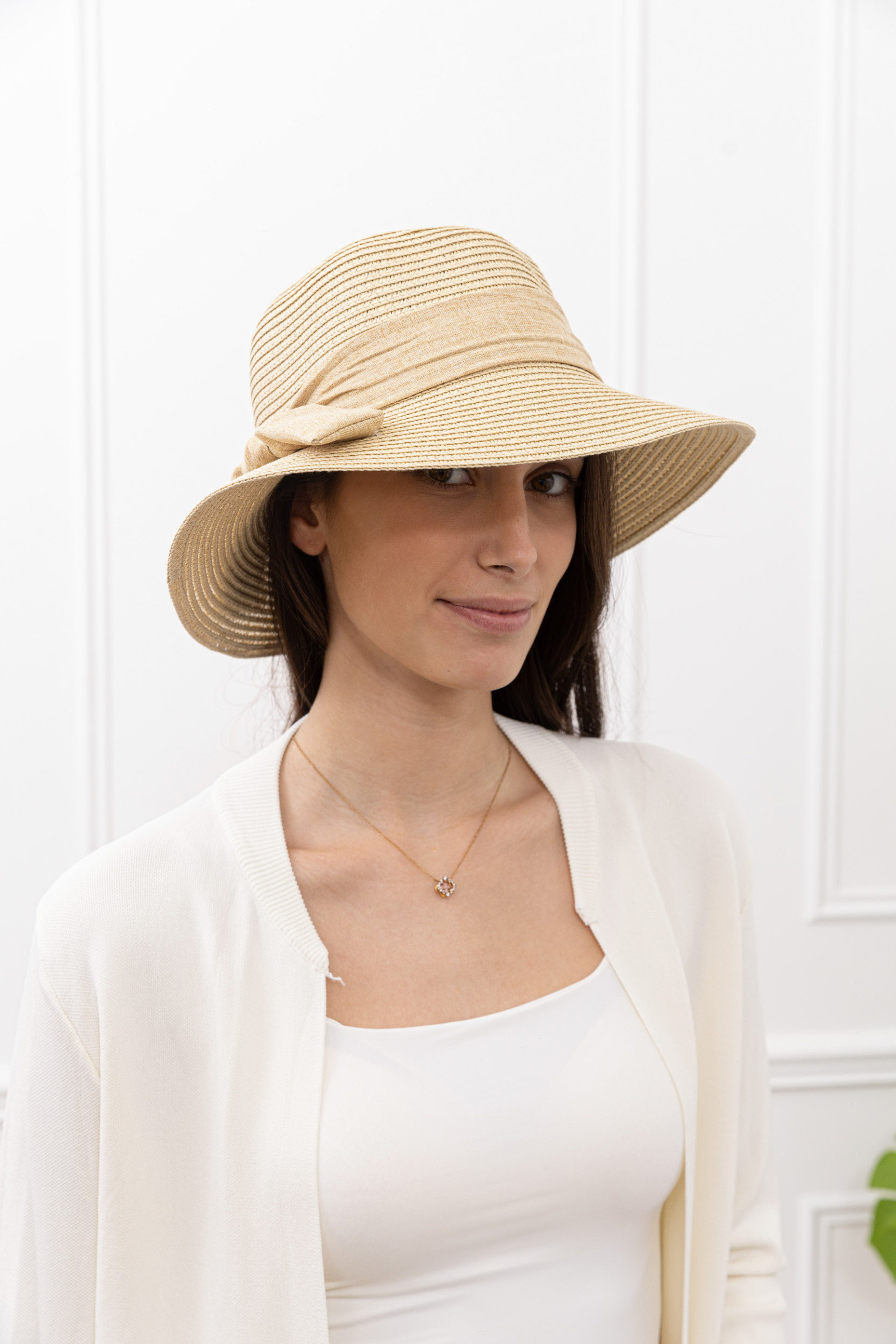 Mayorista Sandy Paris - Sombrero de paja con lazo de moño