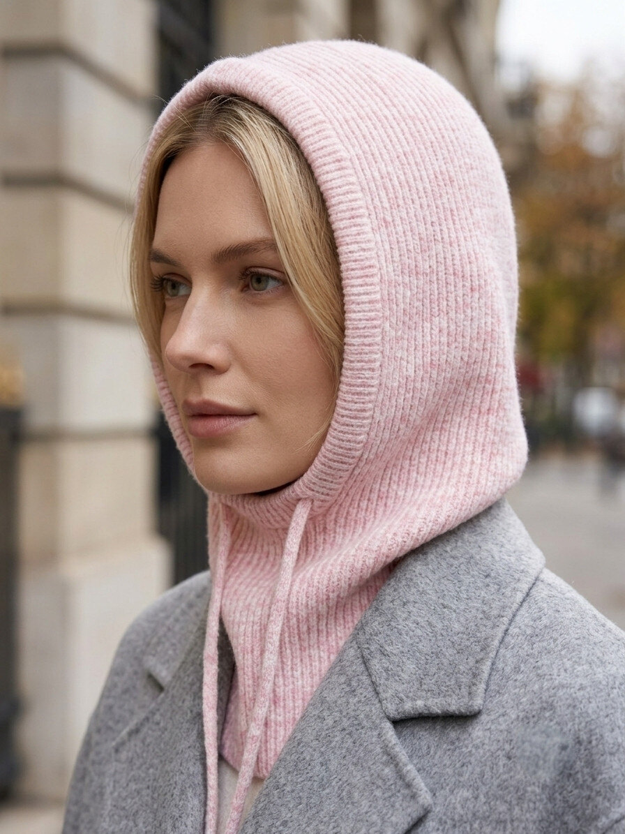 Wholesaler Sandy Paris - Plain wool balaclava with lace