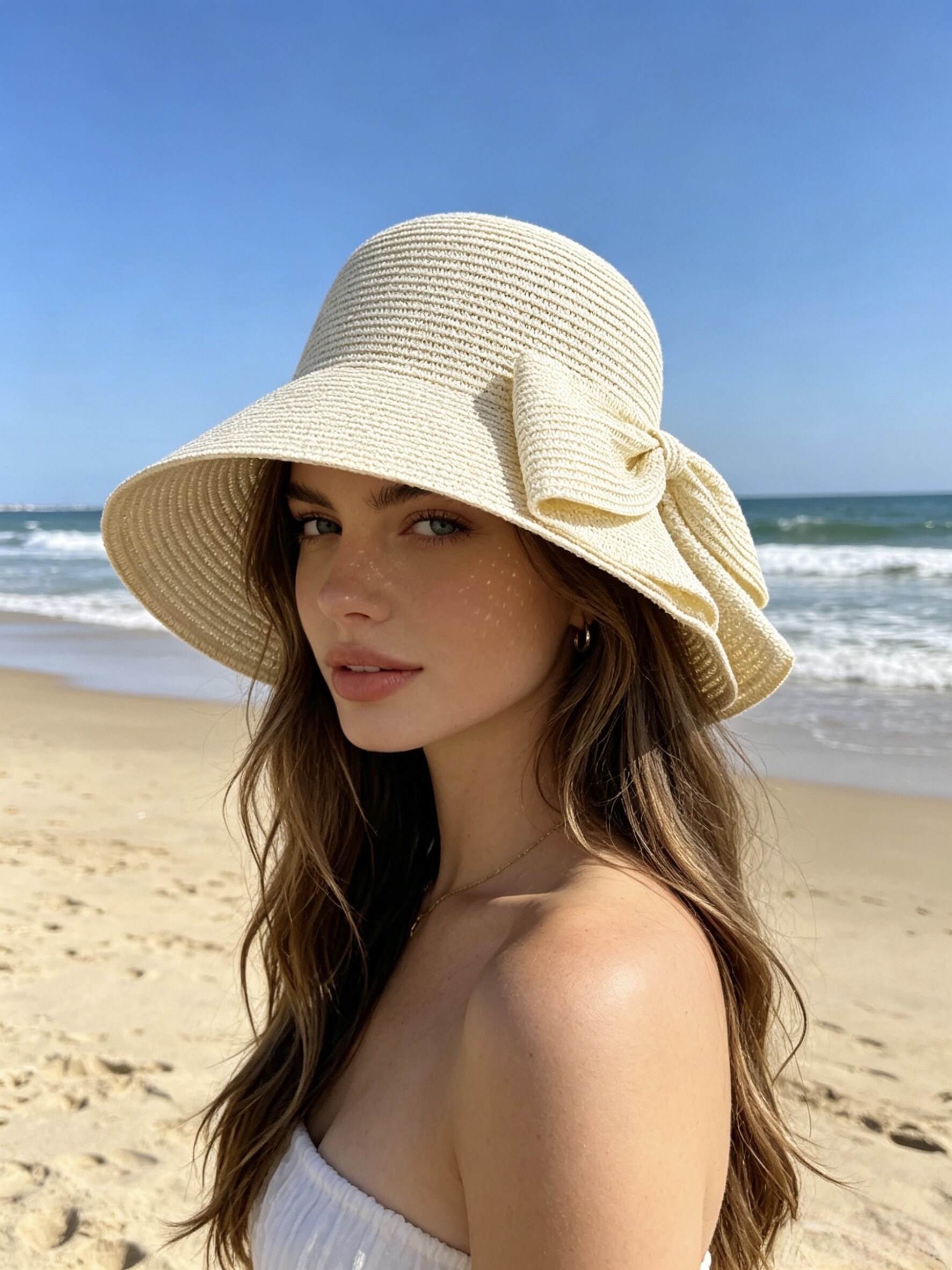 Mayorista Sandy Paris - Sombrero de paja con lazo de moño
