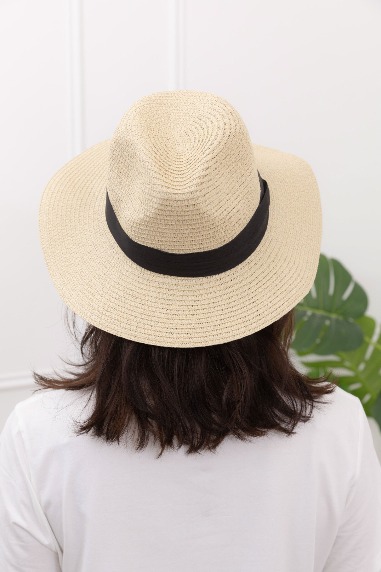Mayorista Sandy Paris - Sombrero de paja con pajarita a rayas