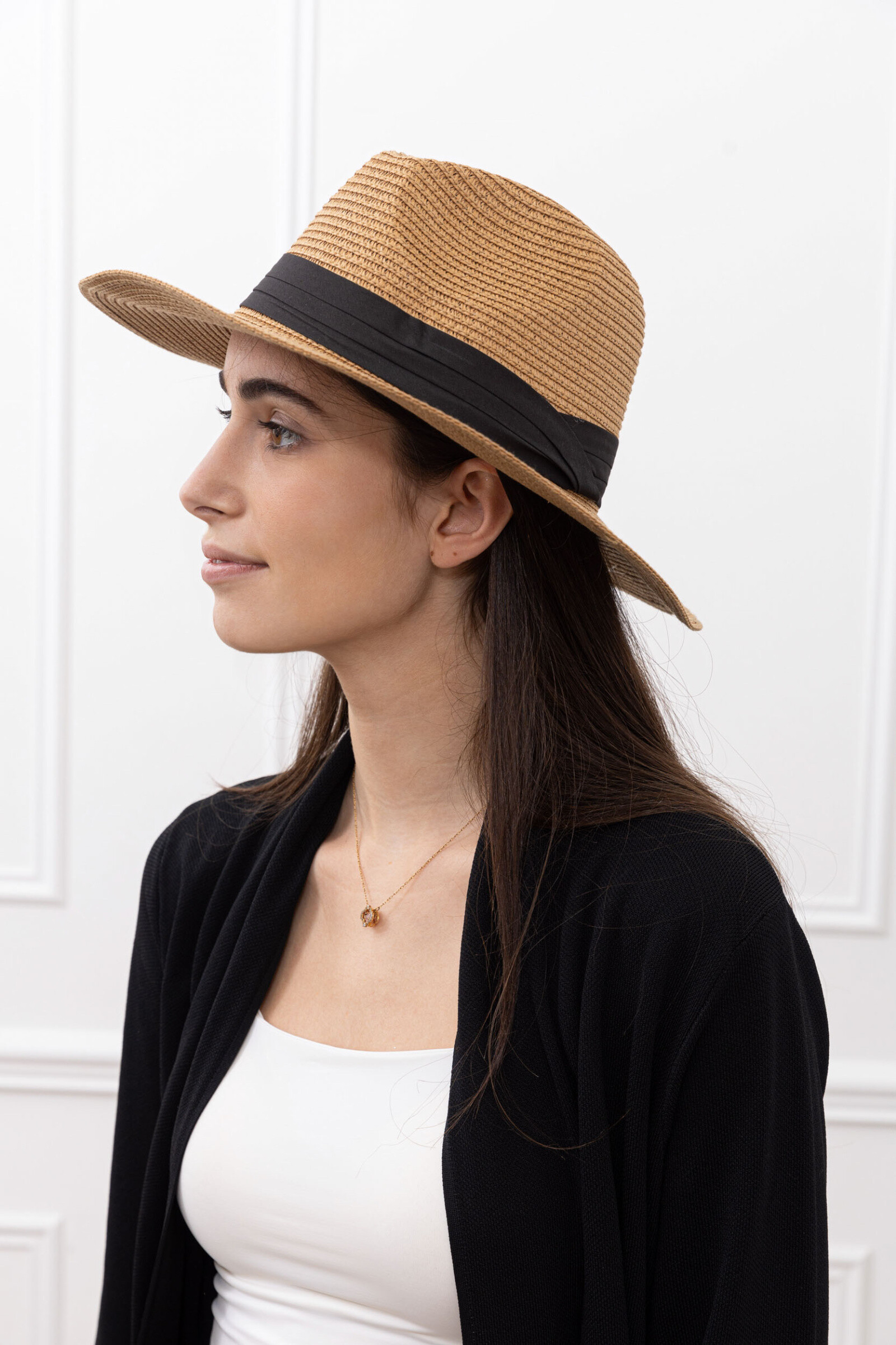 Grossiste Sandy Paris - Chapeau de paille avec ruban tressé