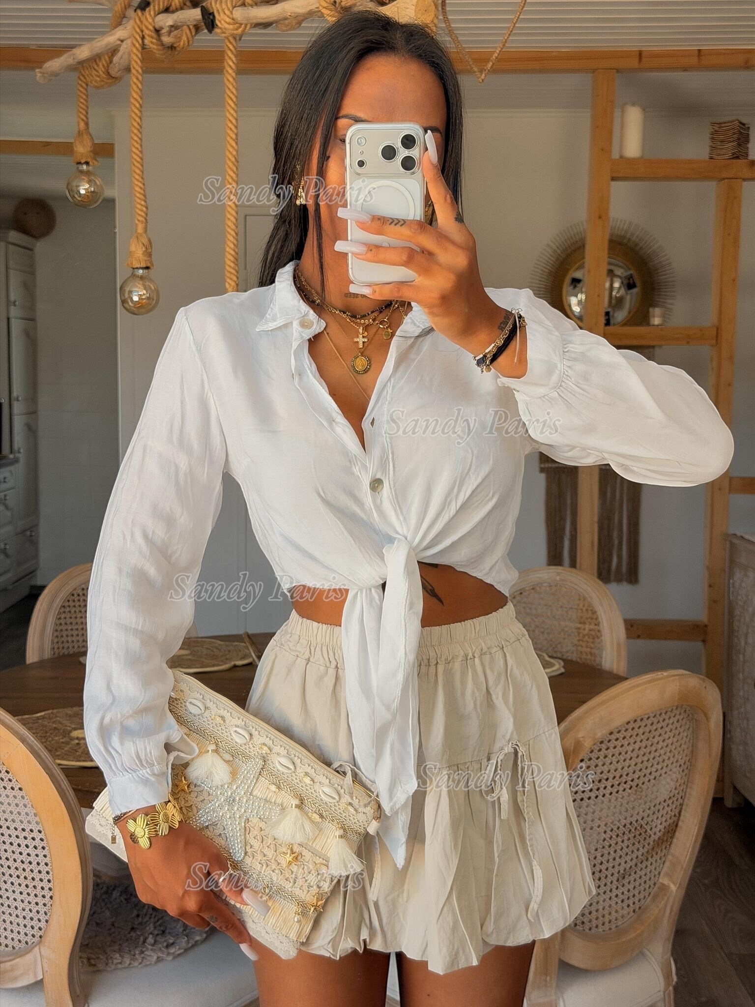Mayorista Sandy Paris - Camisa crop con lazo