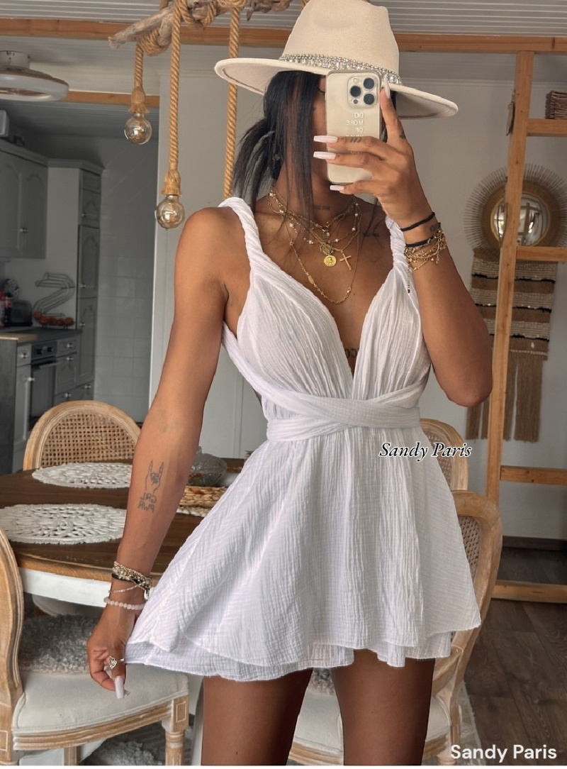 Wholesaler Sandy Paris - Cotton gauze skort jumpsuit
