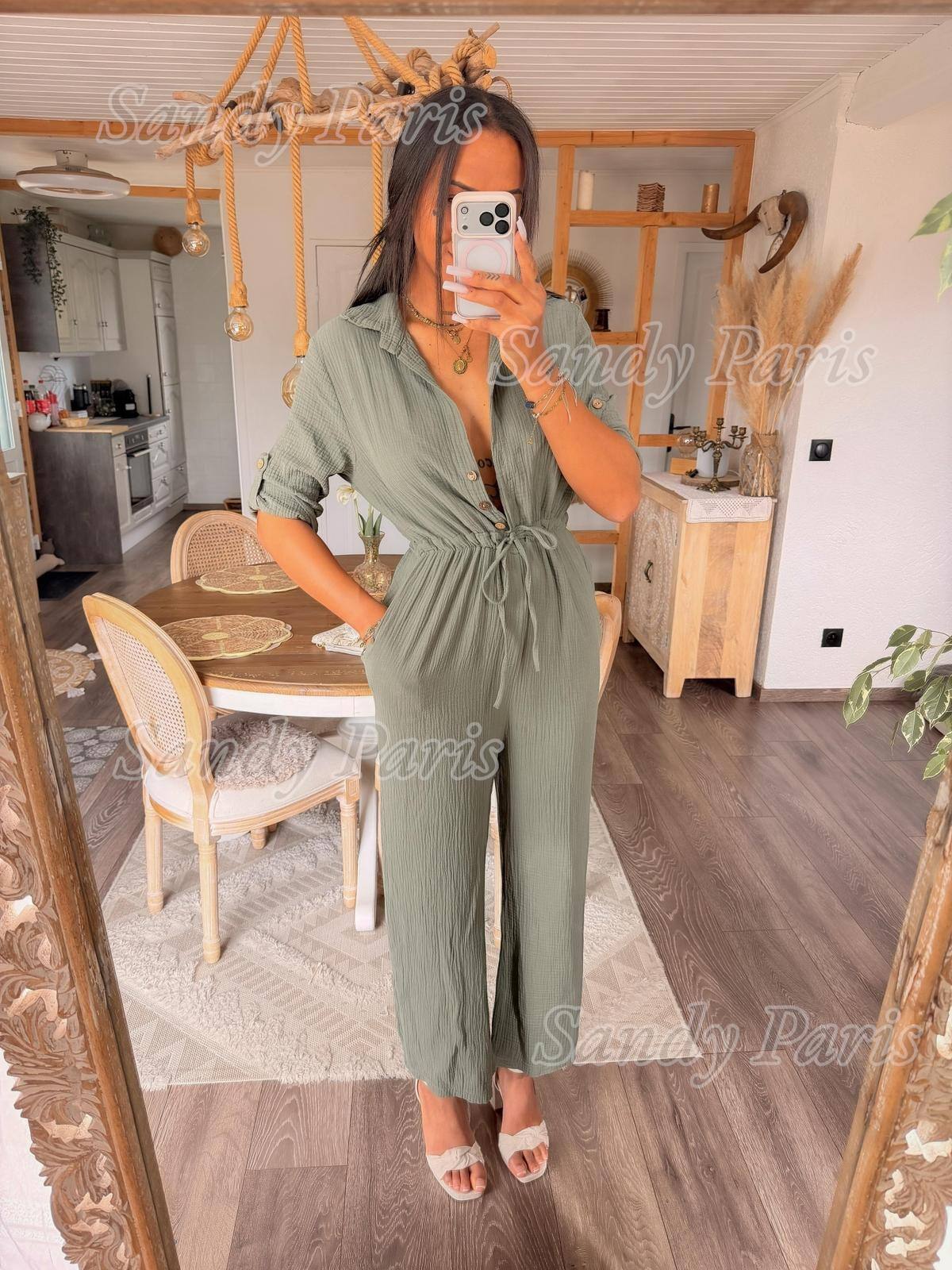 Grossista Sandy Paris - Tuta fluida in cotone garza – Stile casual chic