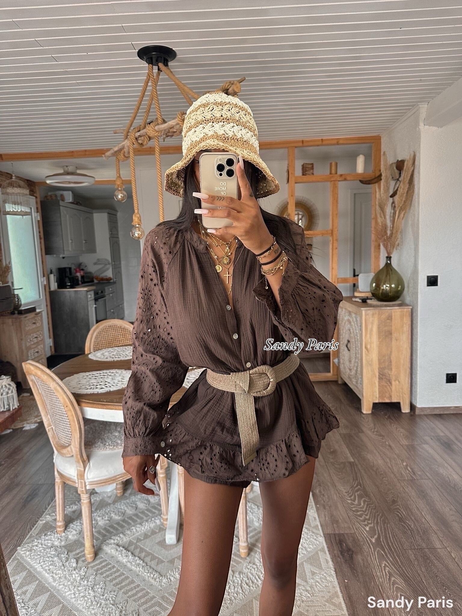 Großhändler Sandy Paris - Overall aus Baumwollgaze mit Stickerei