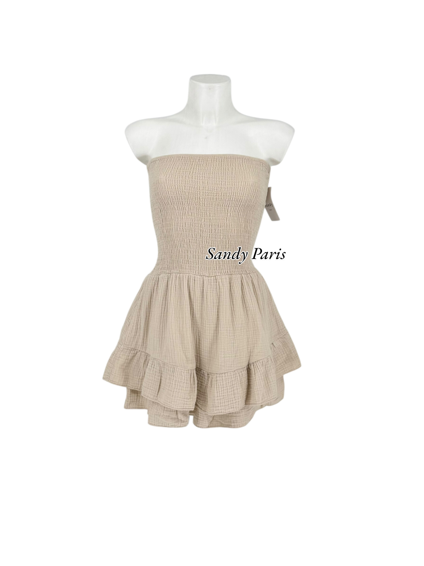 Grossiste Sandy Paris - Combinaison bustier à volants en coton gaze