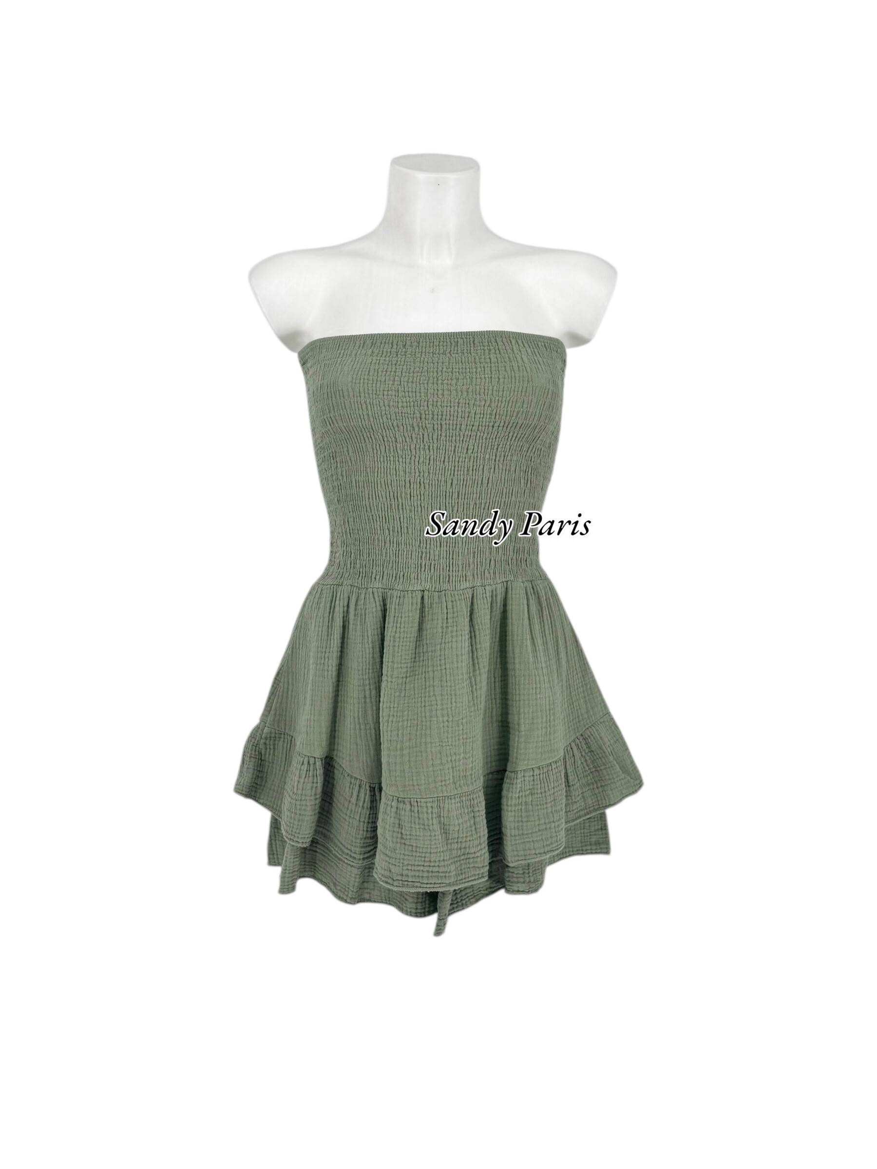 Großhändler Sandy Paris - Baumwollgaze Bustier -Streating -Kombination