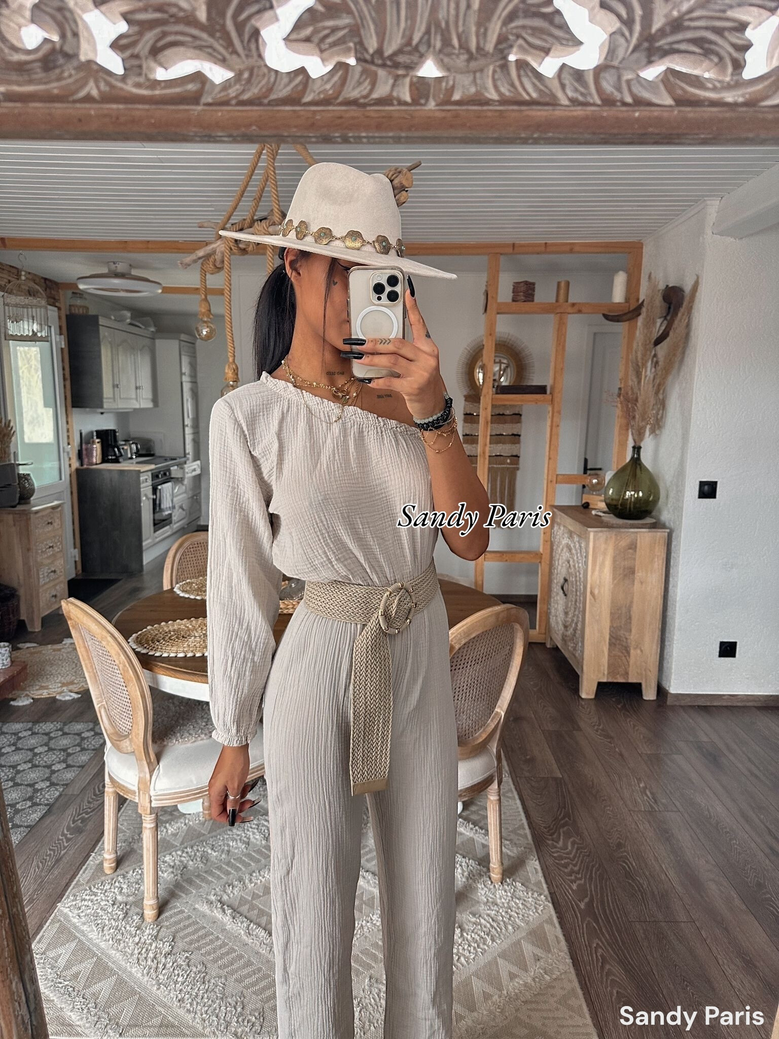 Wholesaler Sandy Paris - Asymmetrical combination of gauze cotton- natural elegance