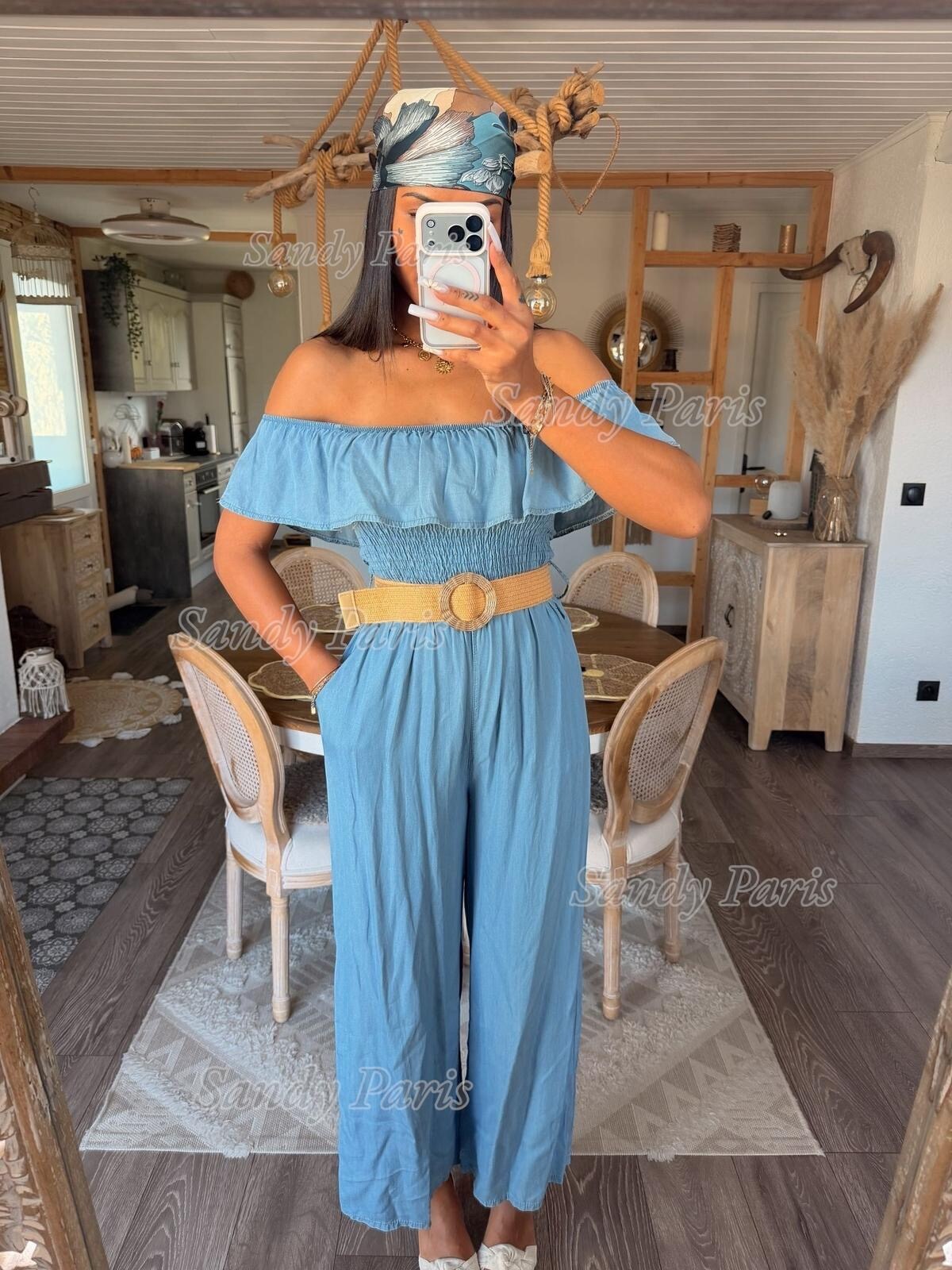 Mayorista Sandy Paris - Mono de Lyocell con Escote Bardot– Elegancia y Fluidez