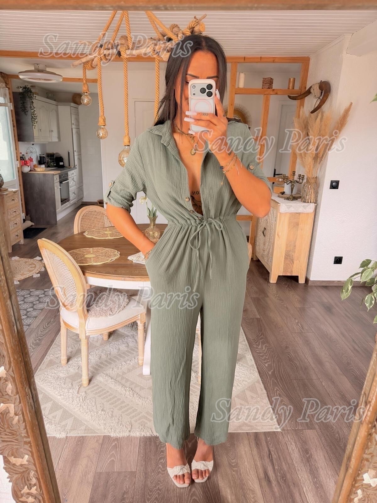 Grossista Sandy Paris - Tuta fluida in cotone garza – Stile casual chic