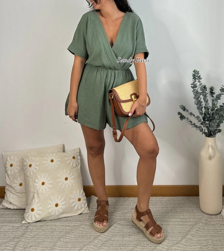 Wholesaler Sandy Paris - Short Casual Cotton Gauze Jumpsuit – Elegance and Comfort