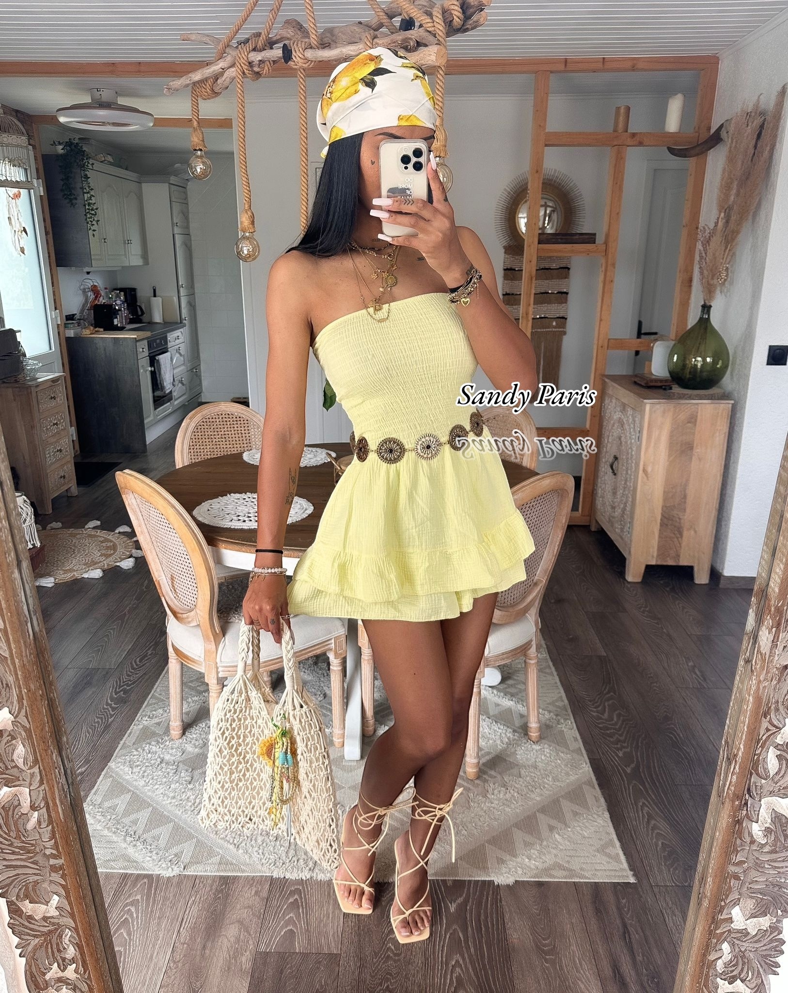 Grossista Sandy Paris - Tuta bustier con volant in garza di cotone