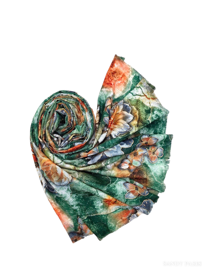 Wholesaler Sandy Paris - Printed winter scarf with wool 180*90