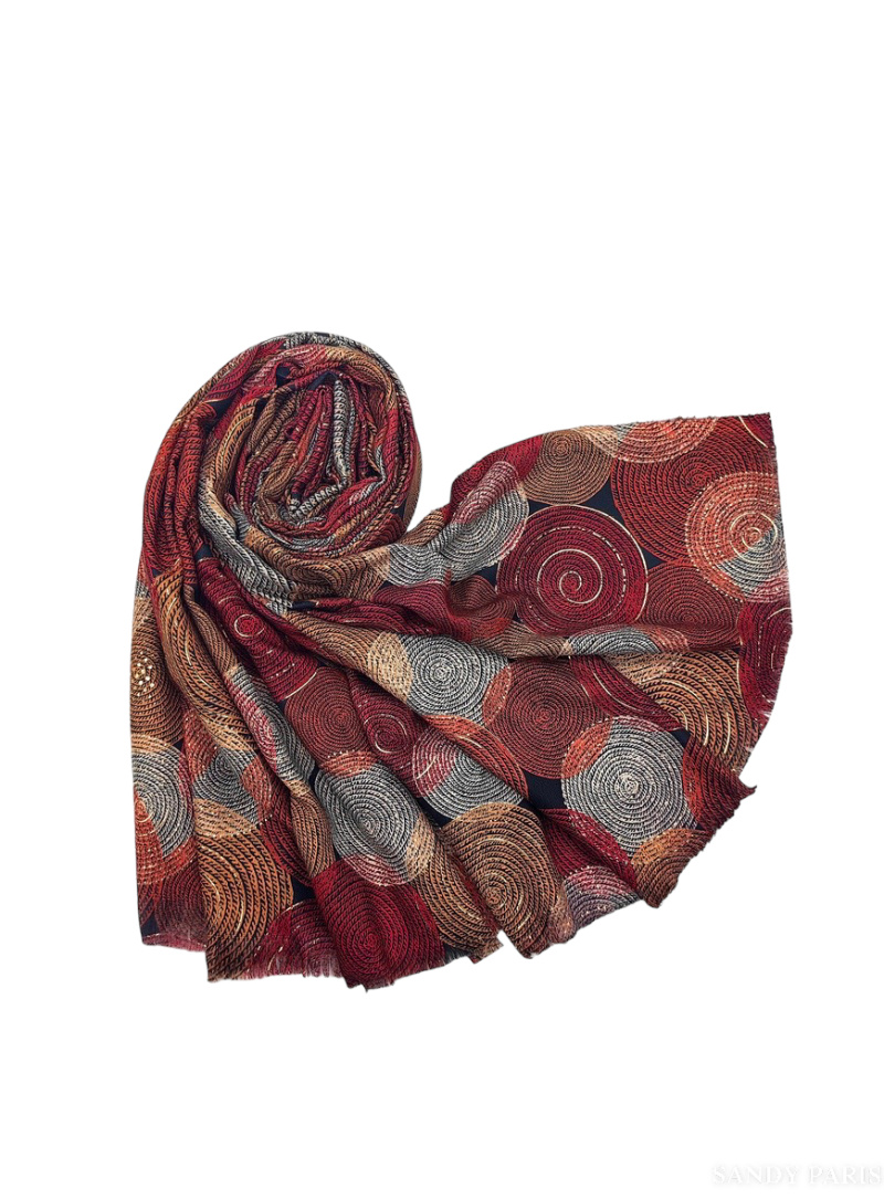 Großhändler Sandy Paris - Printed winter scarf with wool 180*90