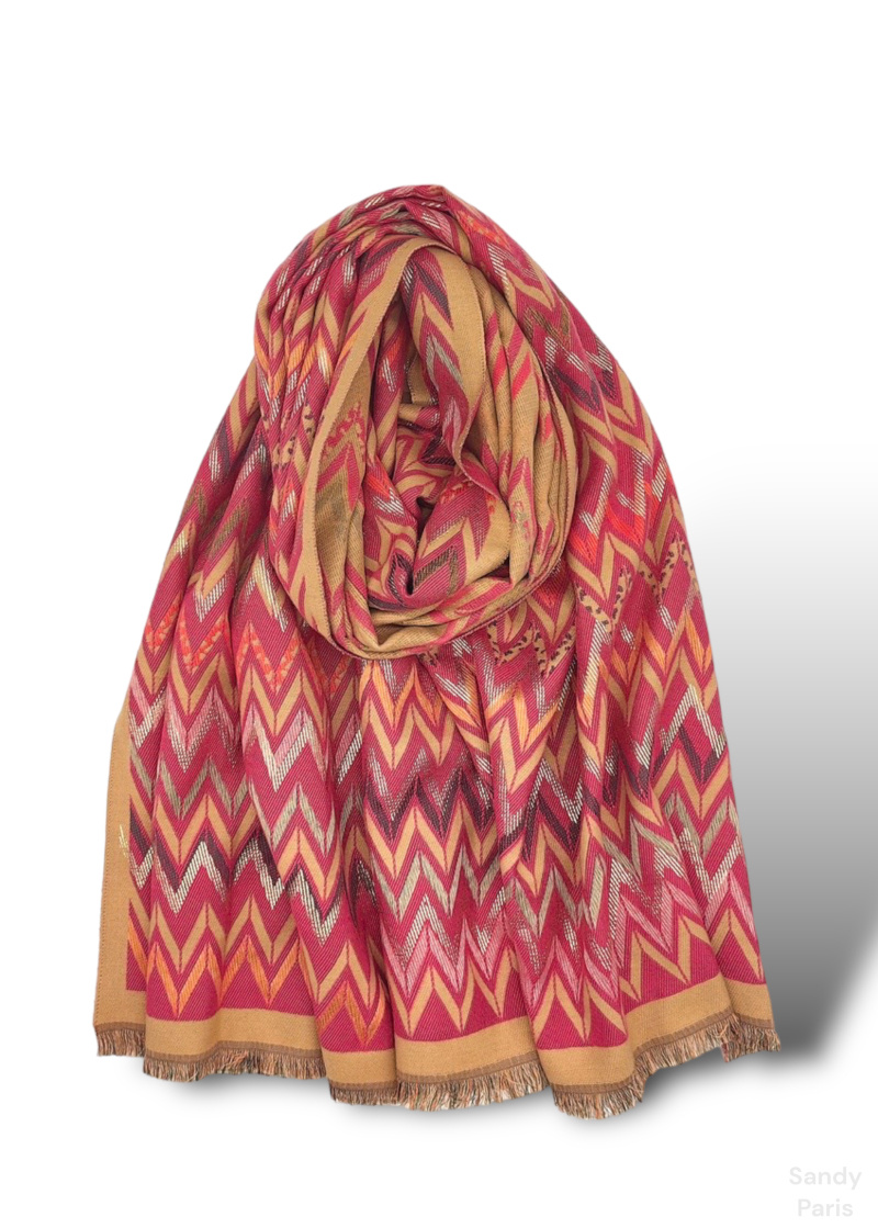 Wholesaler Sandy Paris - Scarf scarf printed with wool  180*65