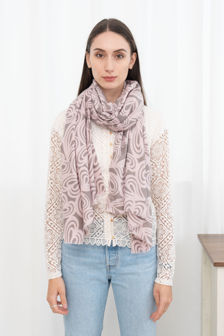Wholesaler Sandy Paris - Scarf scarf printed with wool  180*65