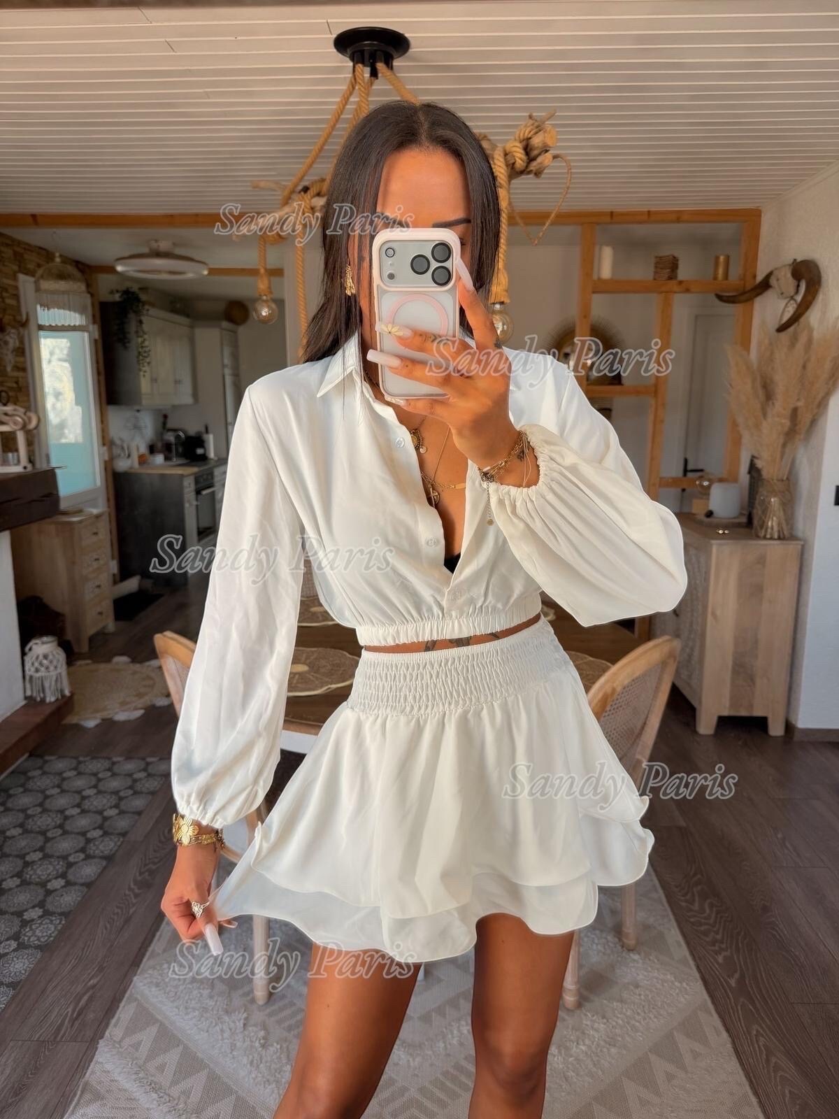 Grossista Sandy Paris - Completo Elegante con Gonna a Balze – Look Sofisticato e Moderno