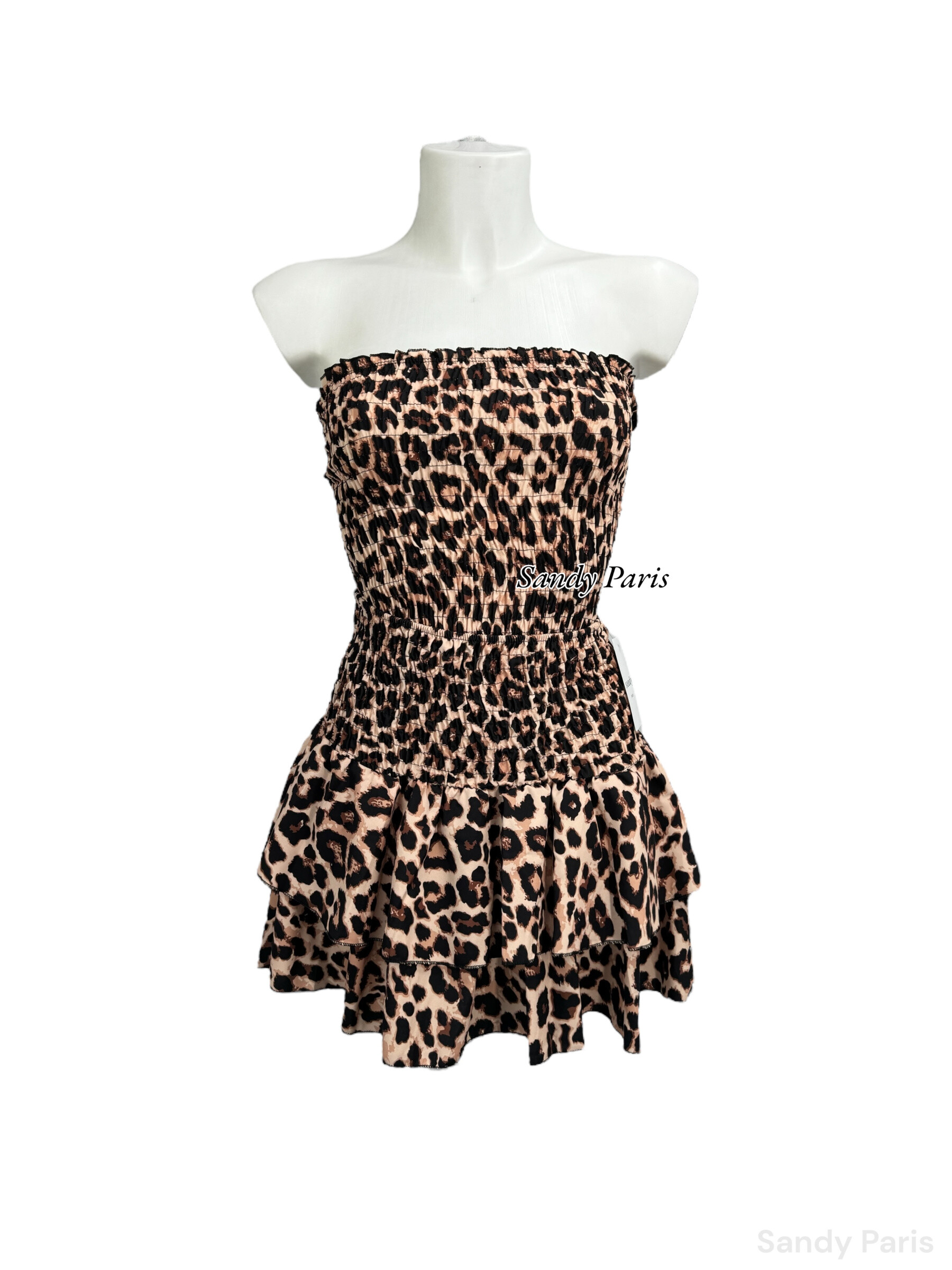 Grossiste Sandy Paris - Ensemble Smocké Léopard – Tendance & Élégance Sauvage