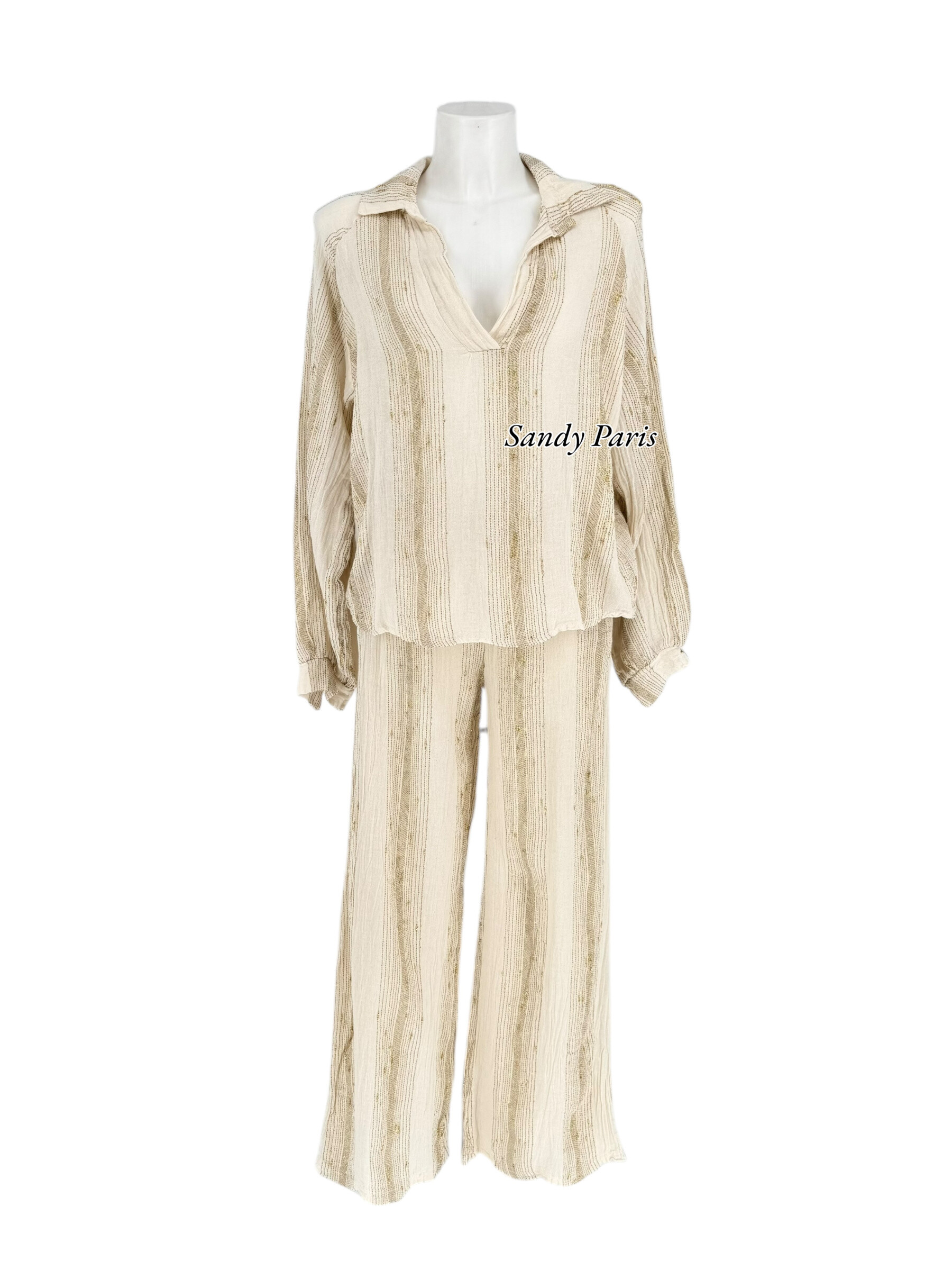 Wholesaler Sandy Paris - Lin and cotton relaxed set - Comfort & elegance