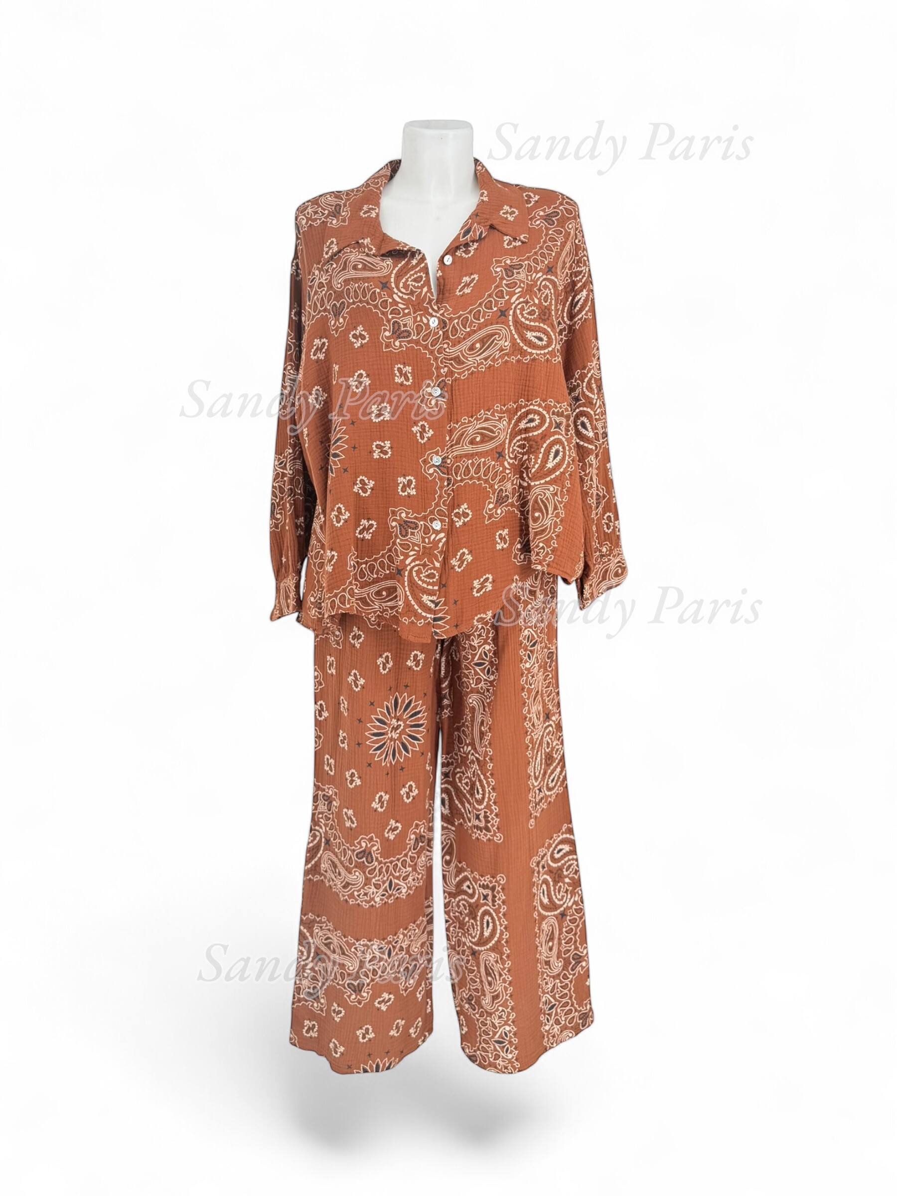 Mayorista Sandy Paris - Conjunto de camisa y pantalón estampado – Sandy Paris