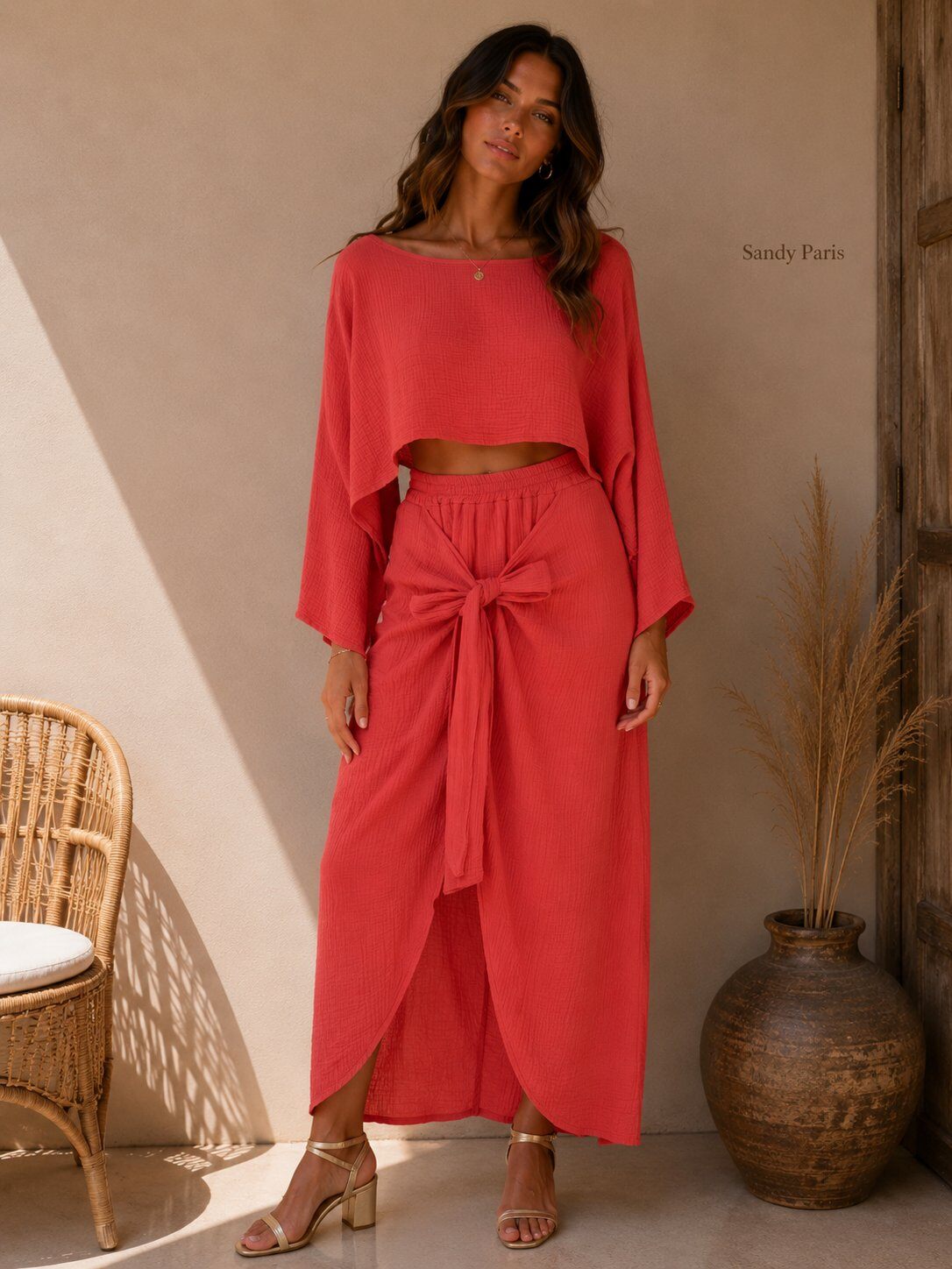 Mayorista Sandy Paris - Conjunto de 2 piezas en algodón gasa – Elegancia moderna y confort minimalista