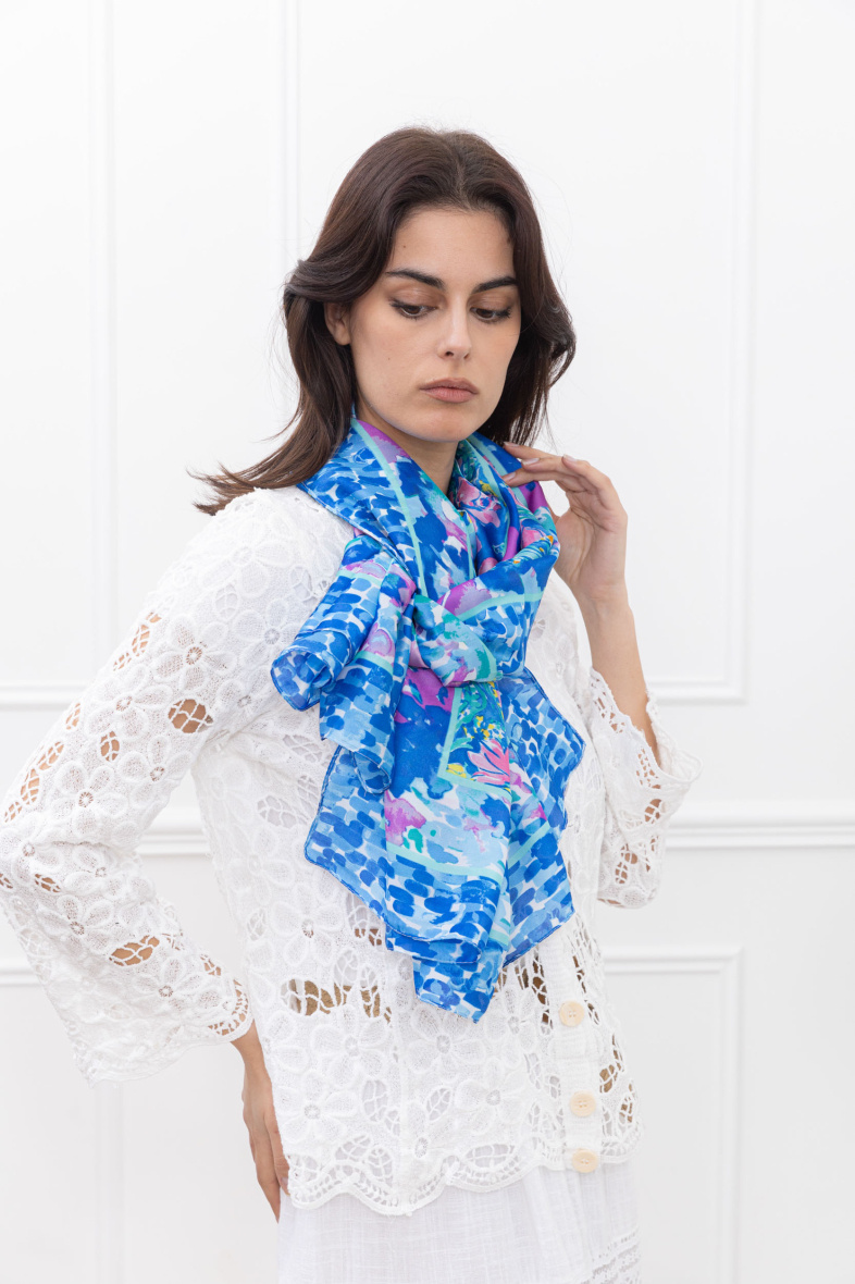 Wholesaler Sandy Paris - Printed satin scarf 180*90