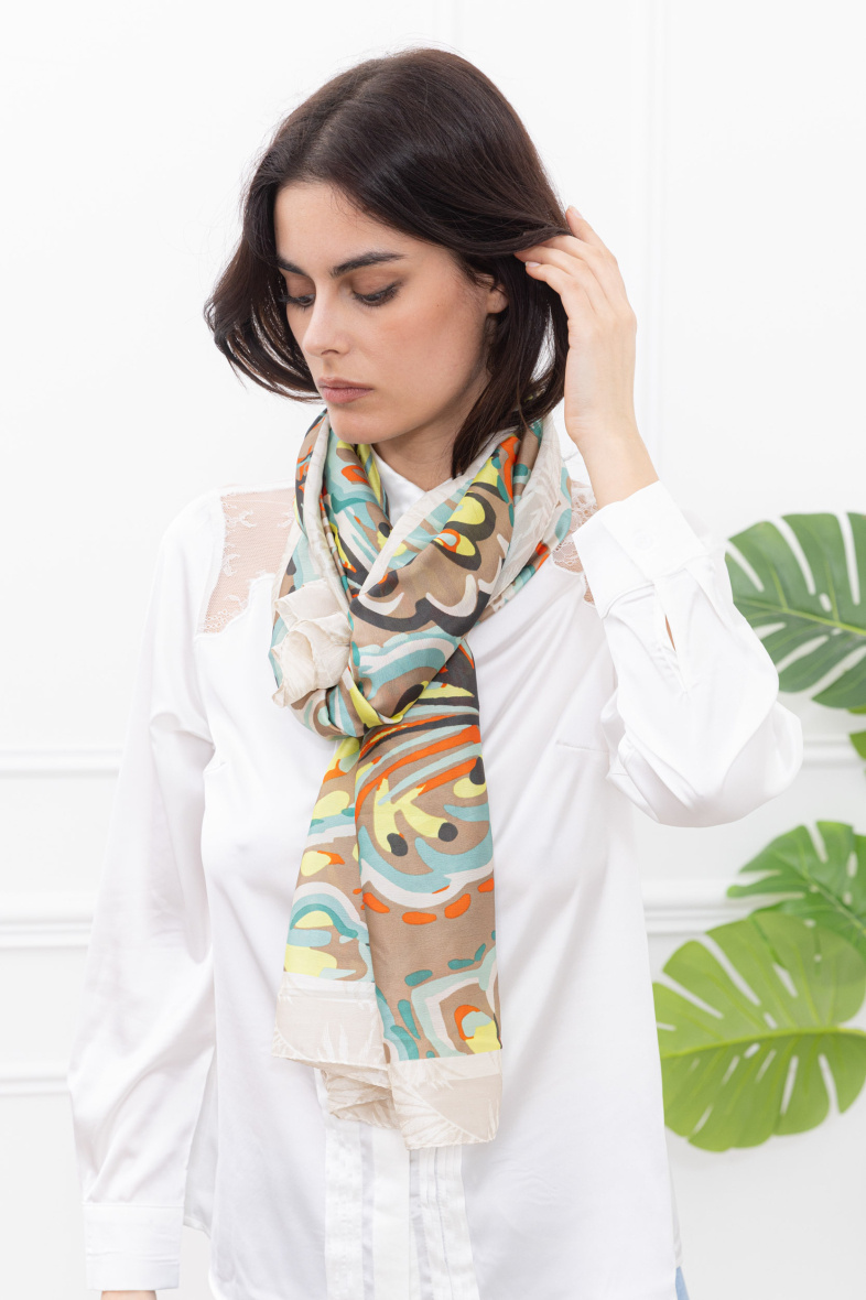 Wholesaler Sandy Paris - Printed satin scarf 180*90