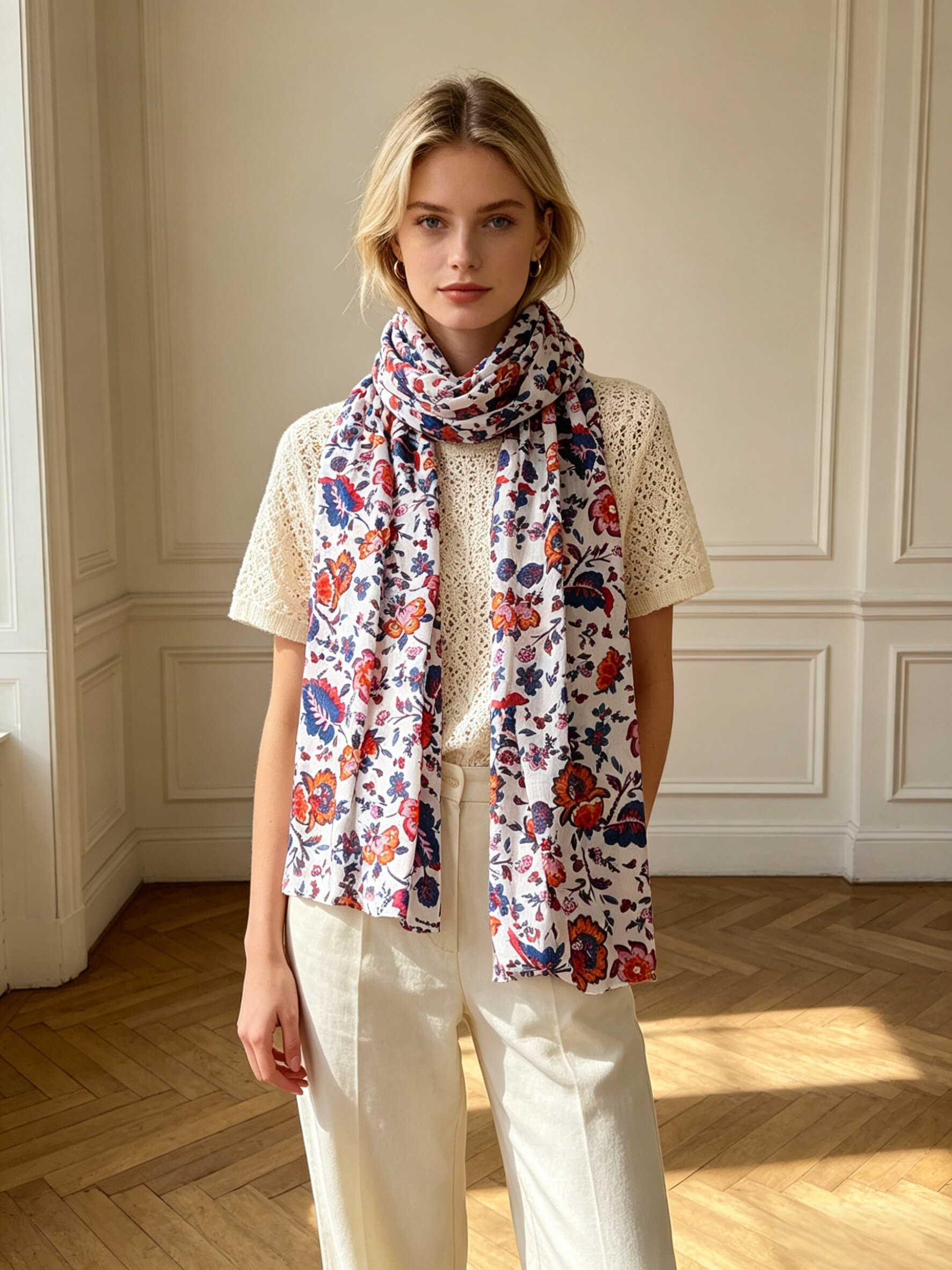 Grossiste Sandy Paris - Foulard imprimé motif