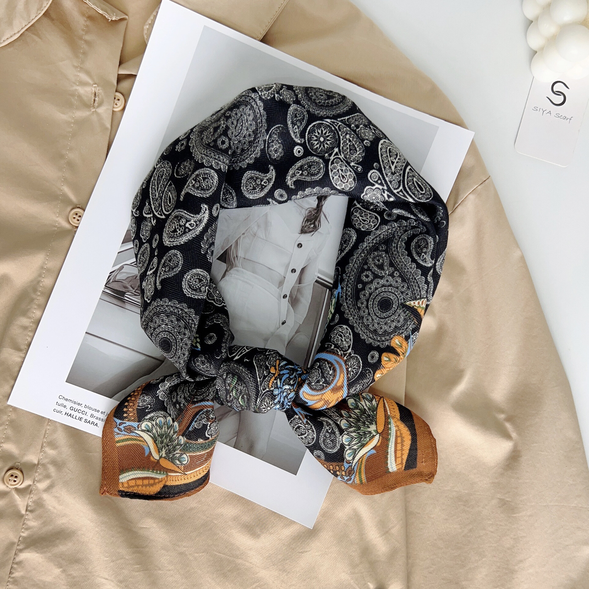 Mayorista Sandy Paris - Pañuelo cuadrado estampado estampado