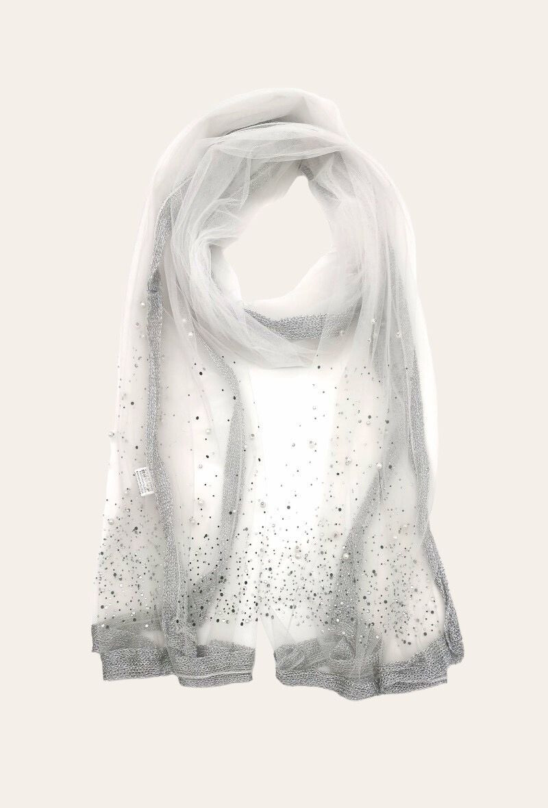 Wholesaler Sandy Paris - Sheer shiny evening shawl with rhinestones