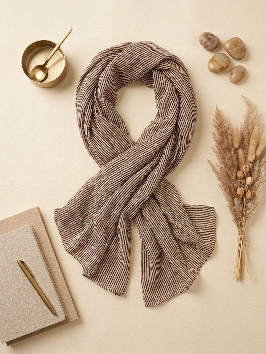 Grossiste Sandy Paris - Foulard Écharpe imprimé motif avec dorure