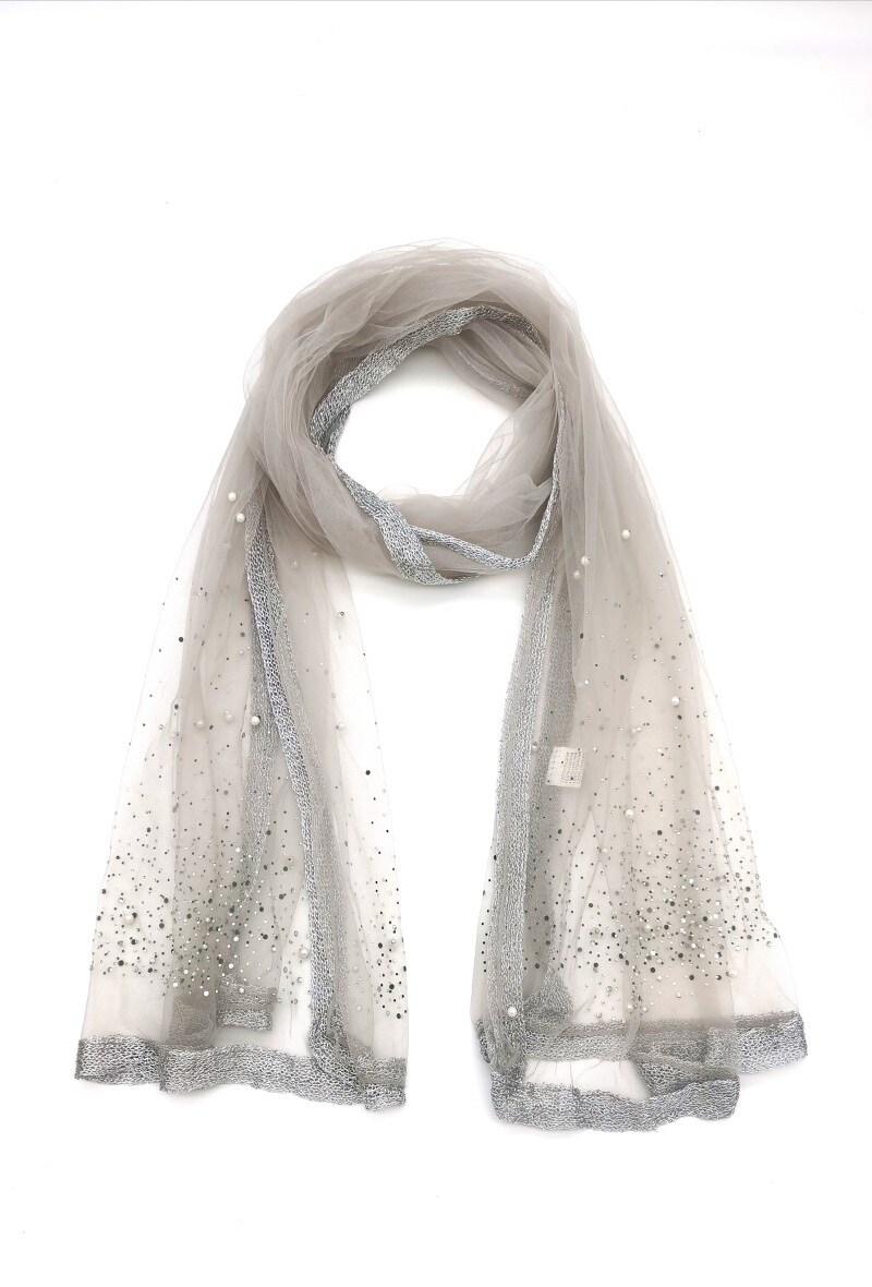Wholesaler Sandy Paris - Sheer shiny evening shawl with rhinestones