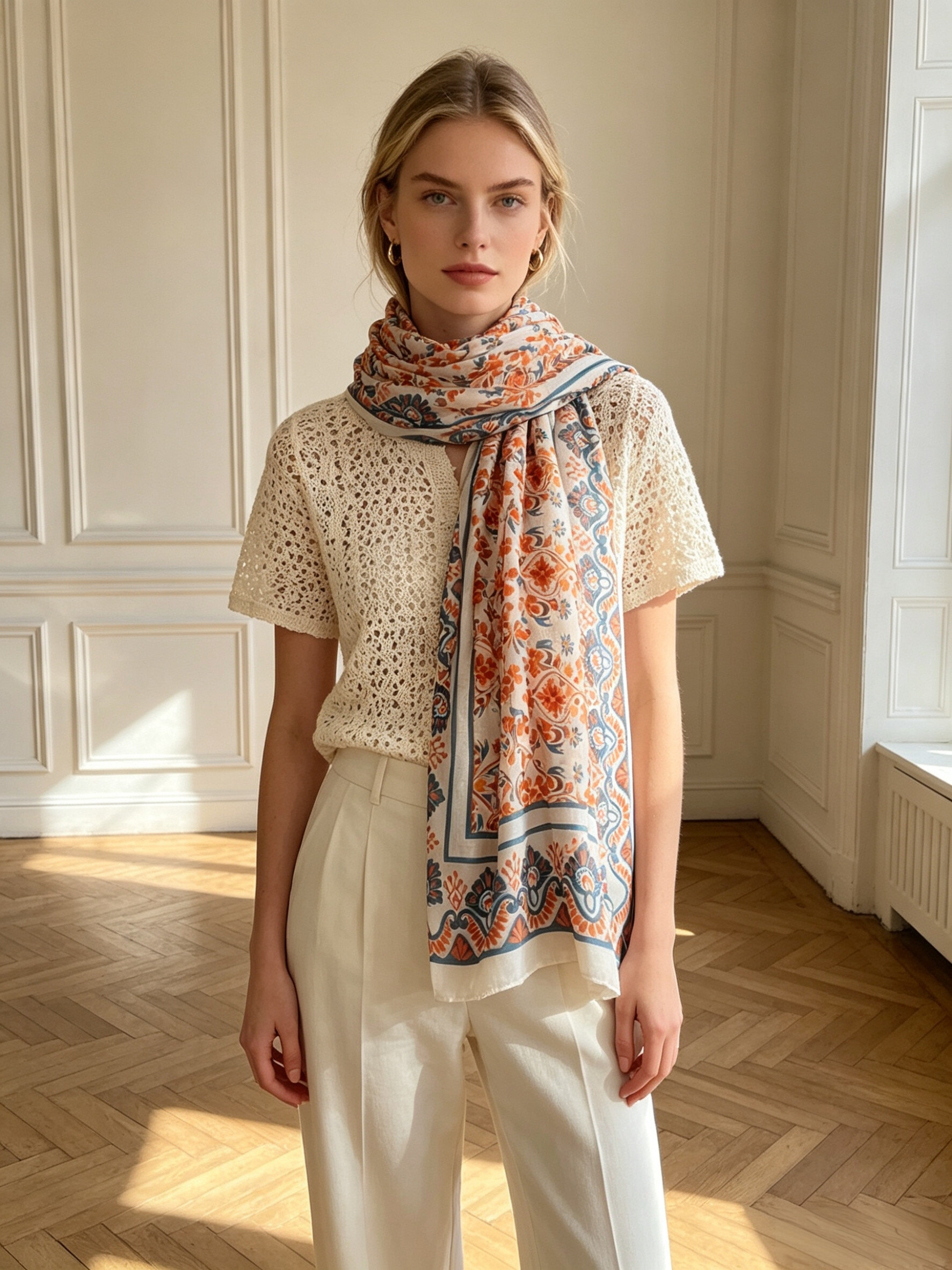 Grossiste Sandy Paris - Foulard imprimé motif